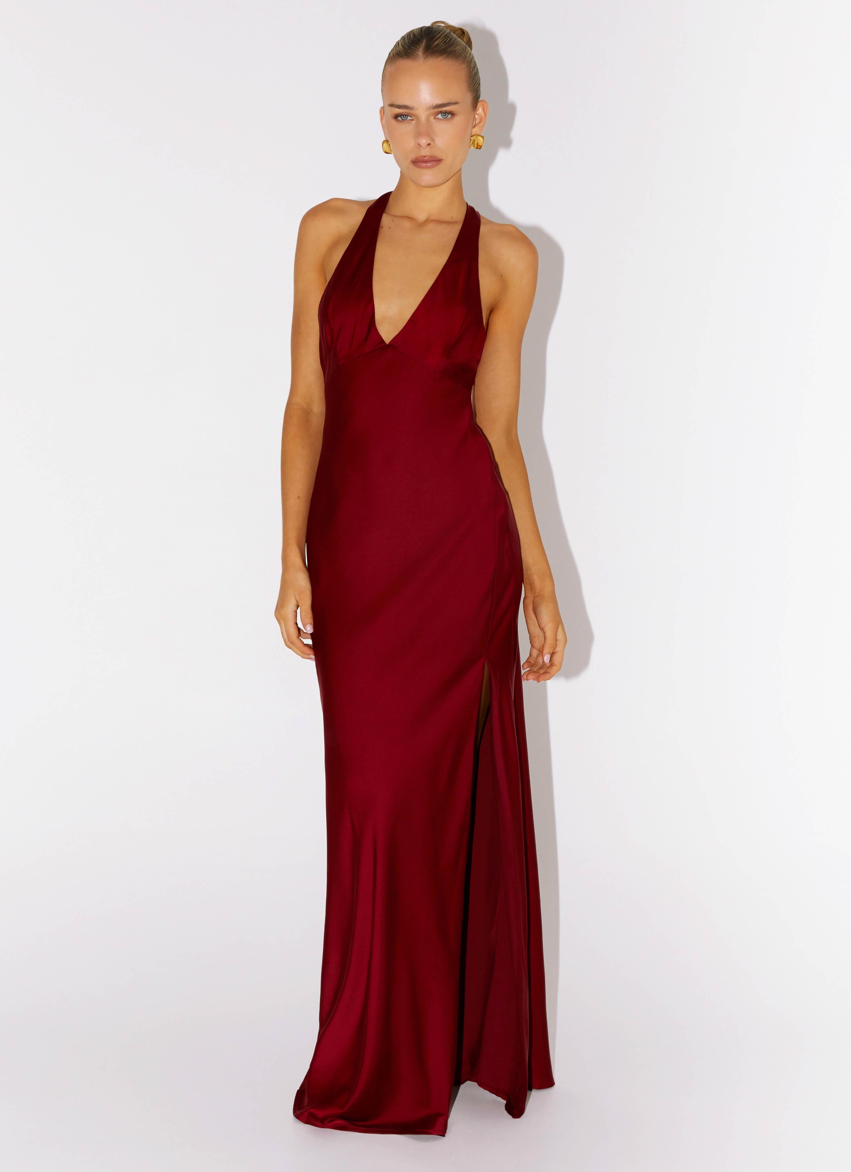 Candice | Maxi Dress with Halter Neck and Side Split