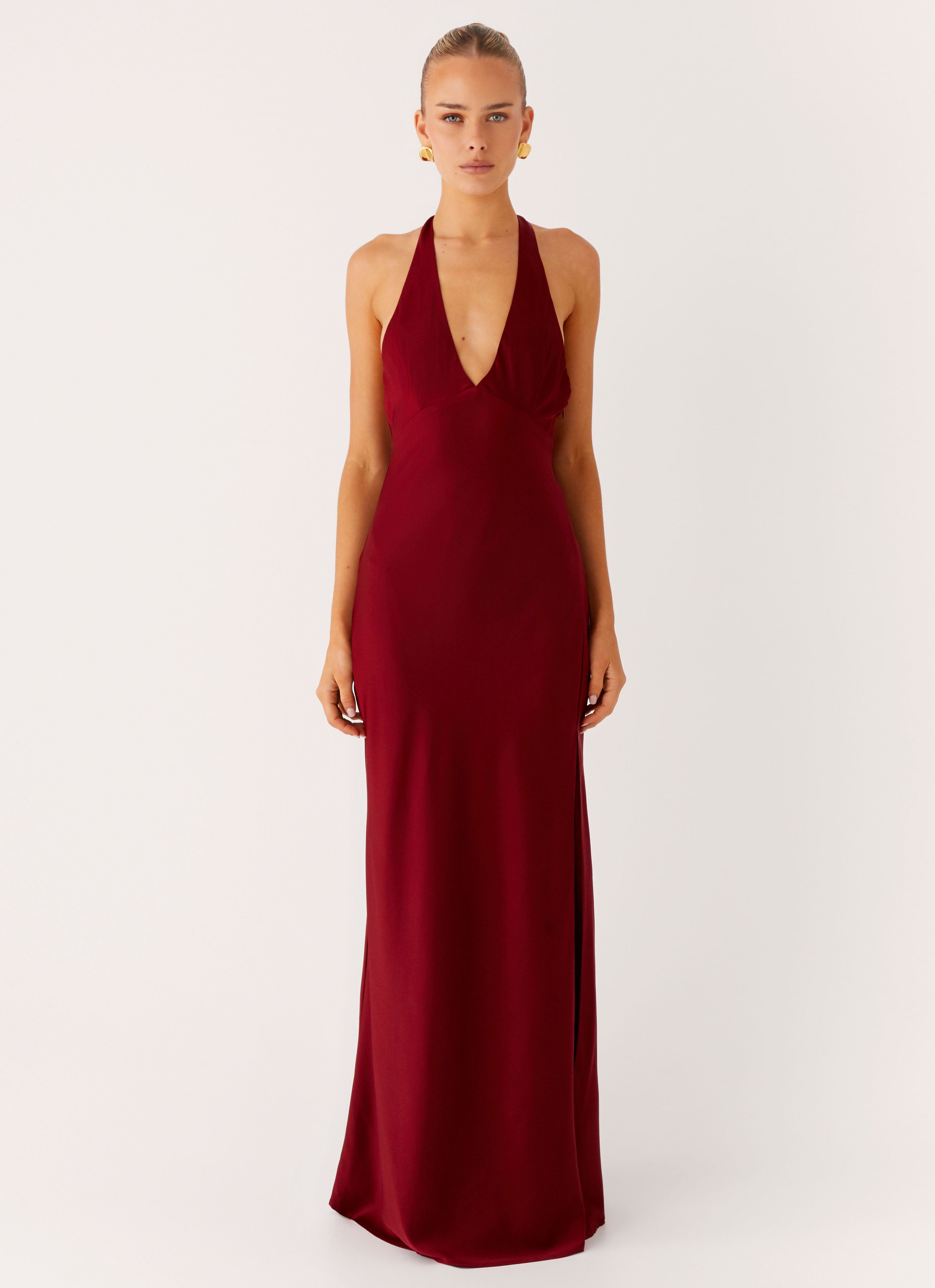 Candice | Maxi Dress with Halter Neck and Side Split