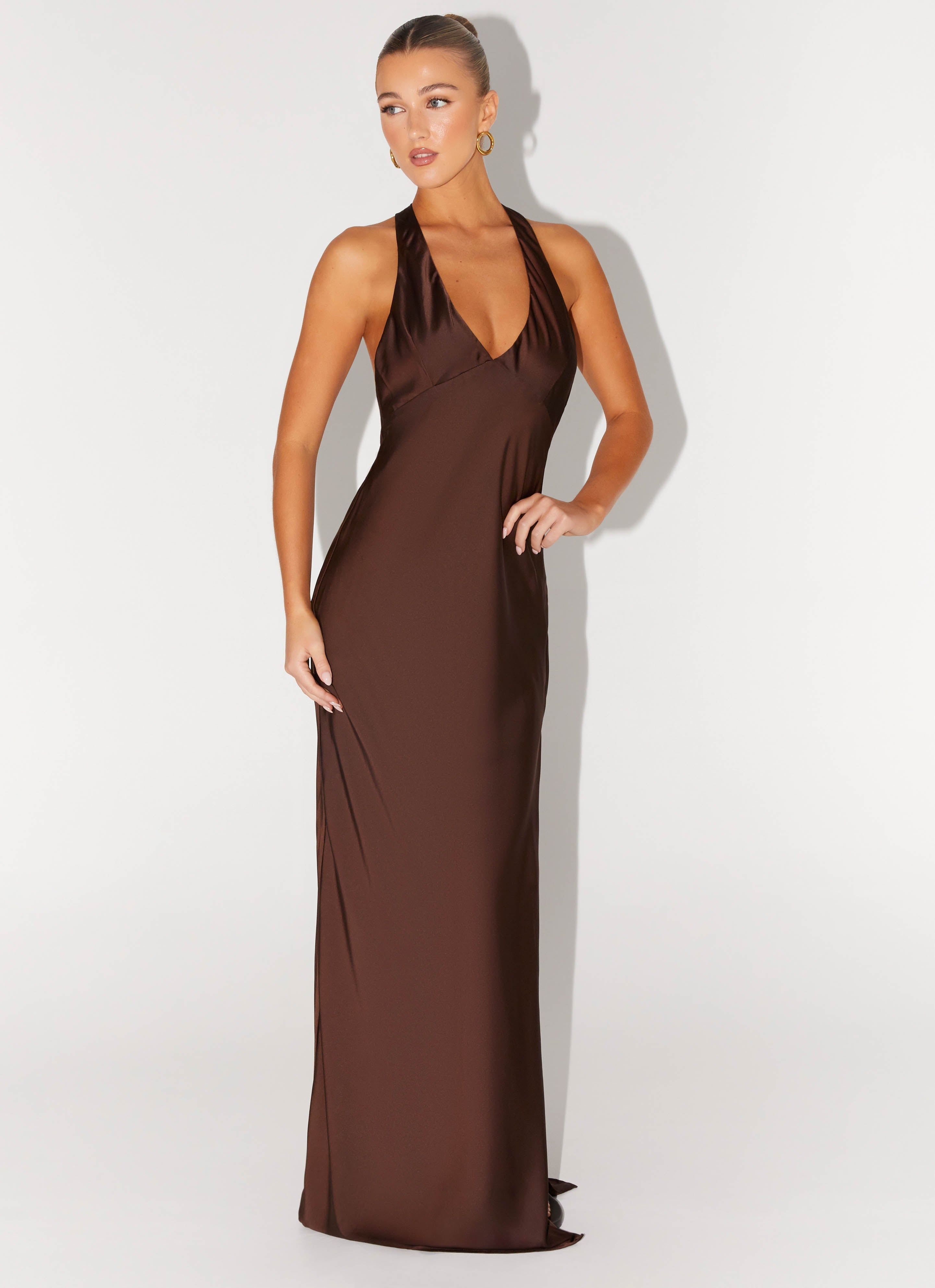 Candice | Maxi Dress with Halter Neck and Side Split