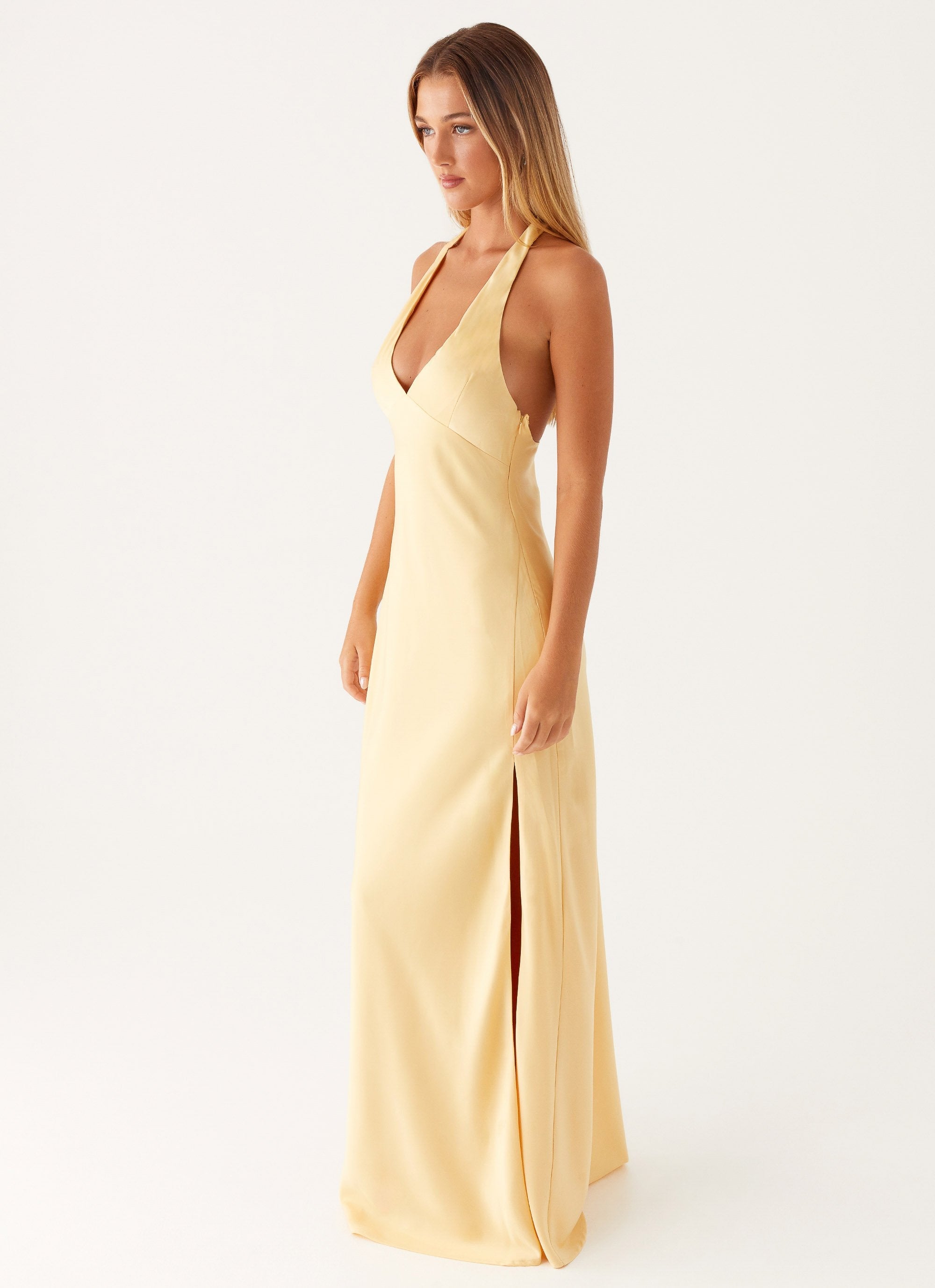 Candice | Maxi Dress with Halter Neck and Side Split