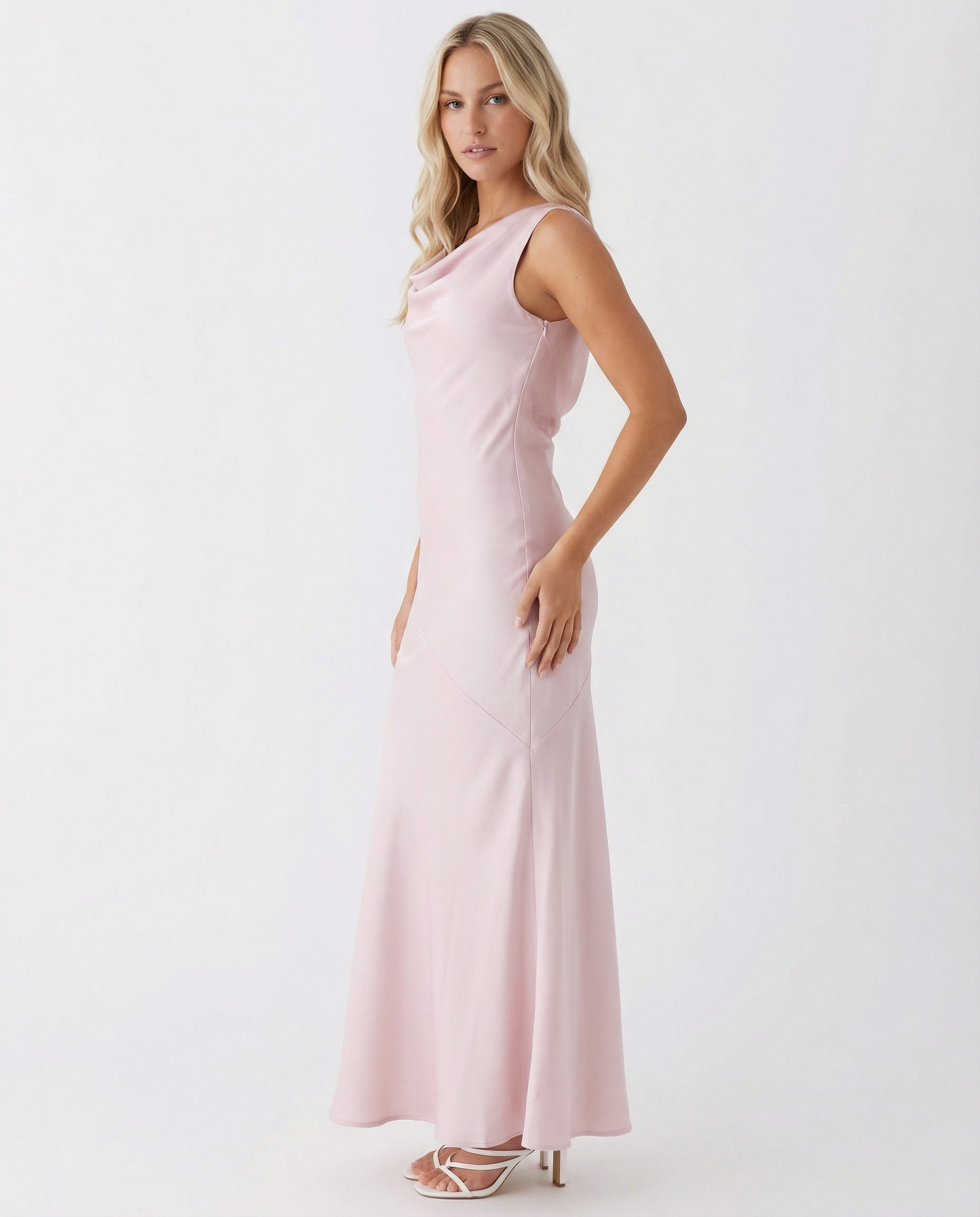 Muriel | Maxi Dress with Cowl Neck and Open Back