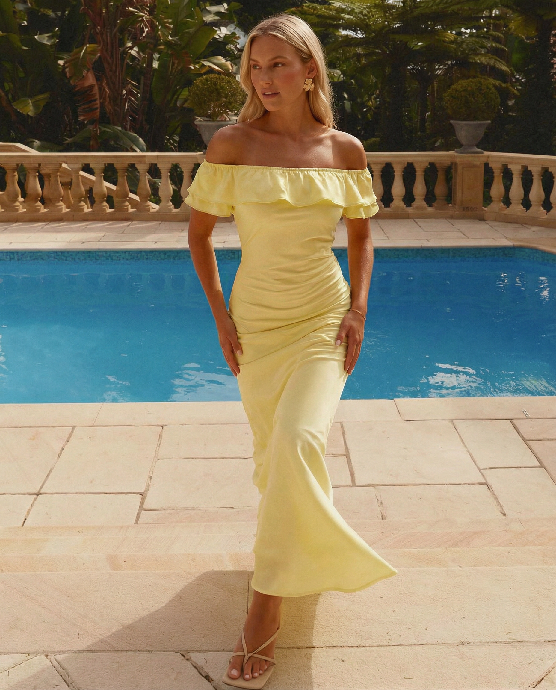 Muriel | Maxi Dress with Cowl Neck and Open Back