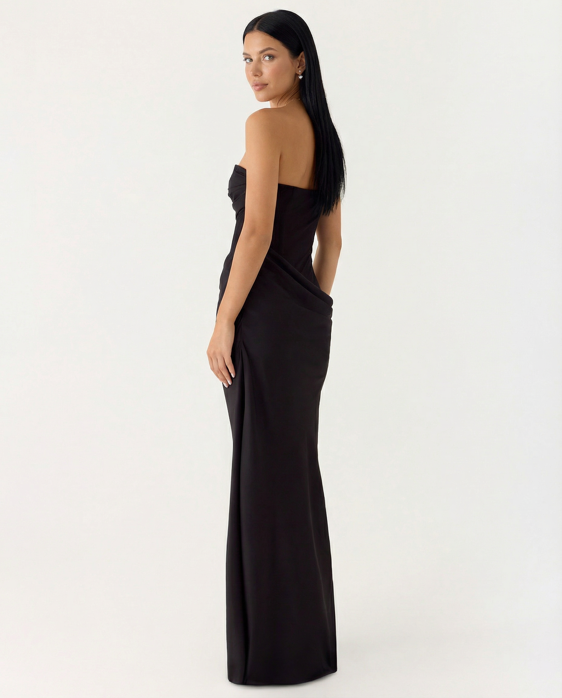 Trisha | Sleeveless Bodycon Fit Satin Maxi Dress