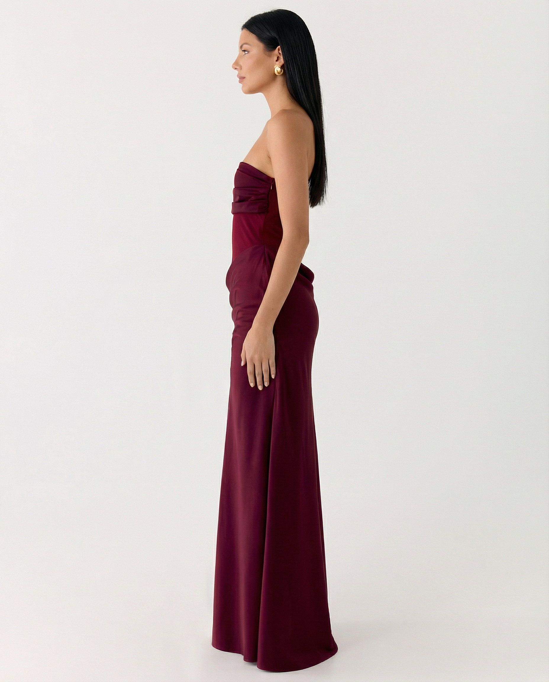 Trisha | Sleeveless Bodycon Fit Satin Maxi Dress