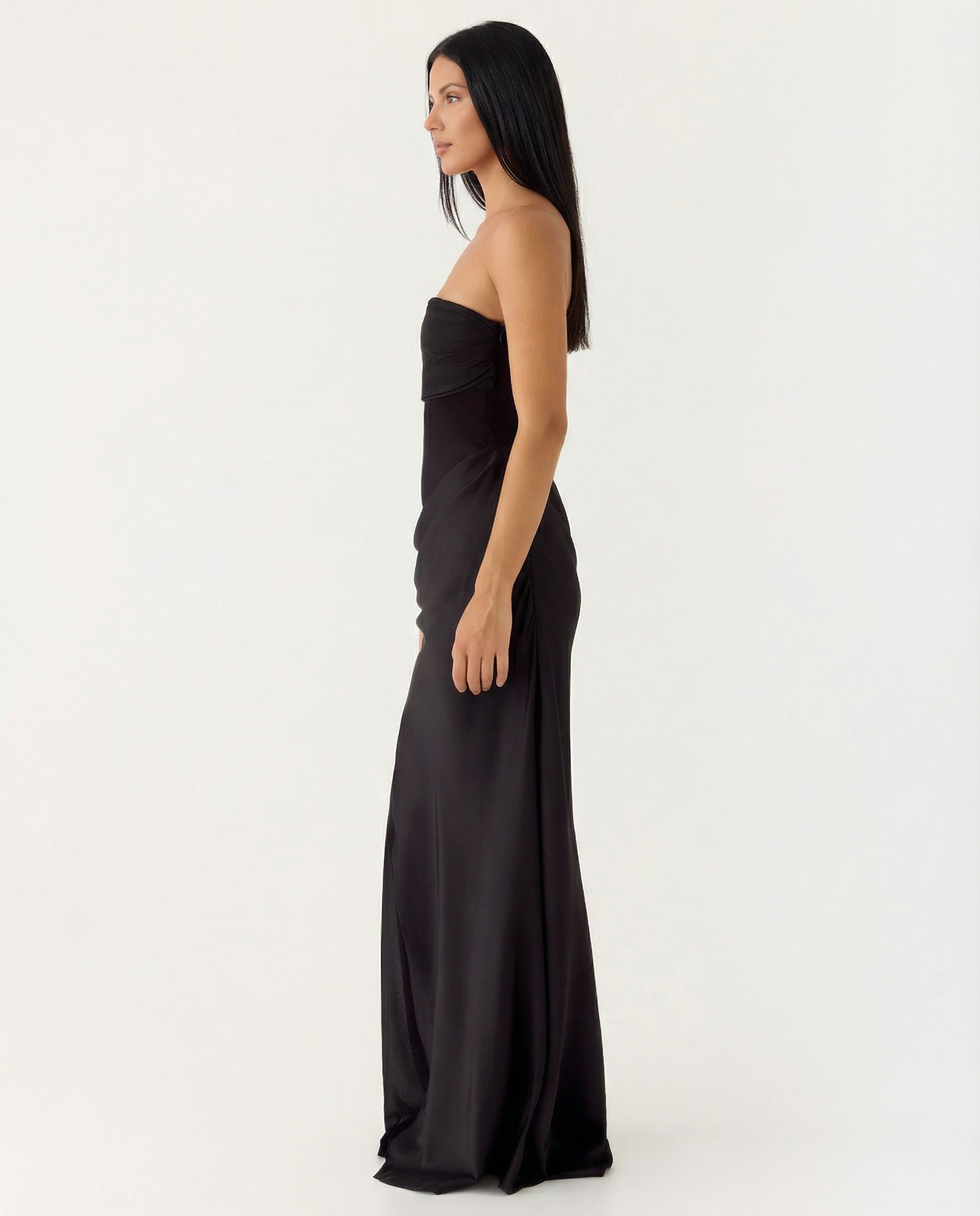 Trisha | Sleeveless Bodycon Fit Satin Maxi Dress
