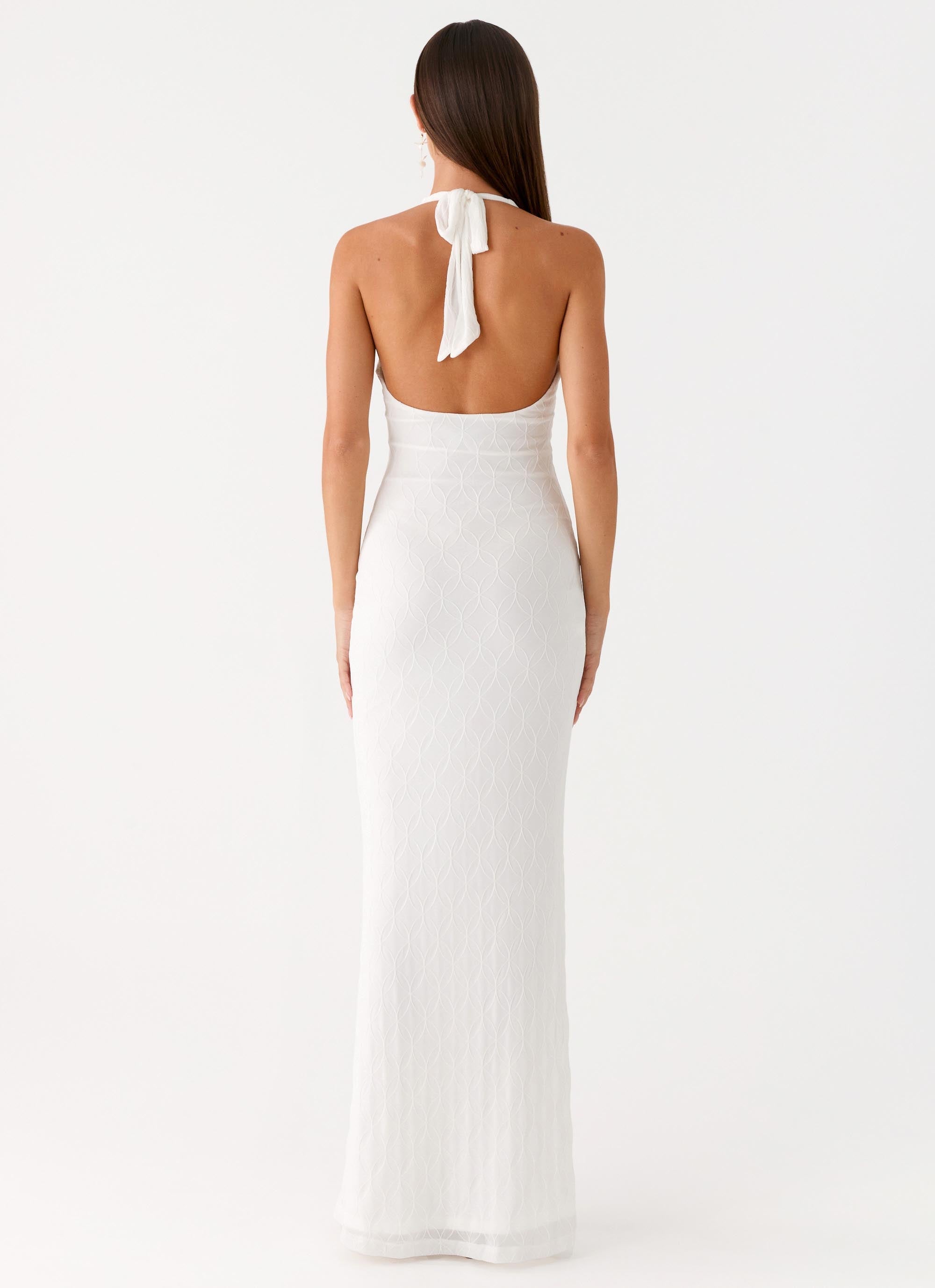 Alberta | V Neck Ruffles High Thigh Slit Maxi Dress