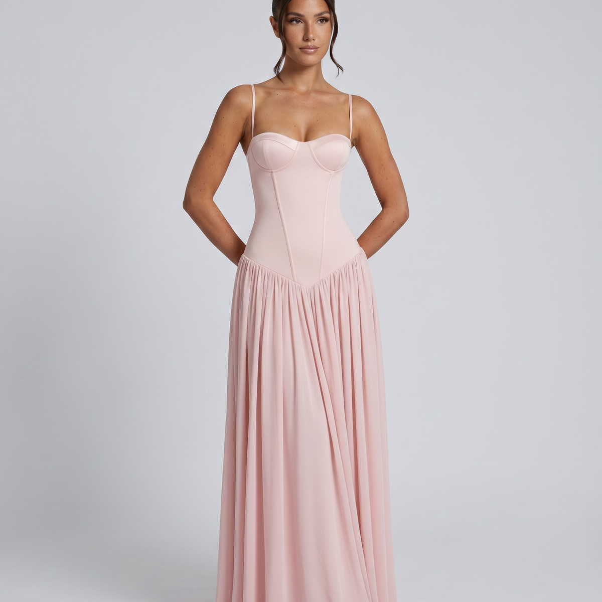 lenora bustier maxi dress Lenora Green Strapless Maxi Dress - 14
