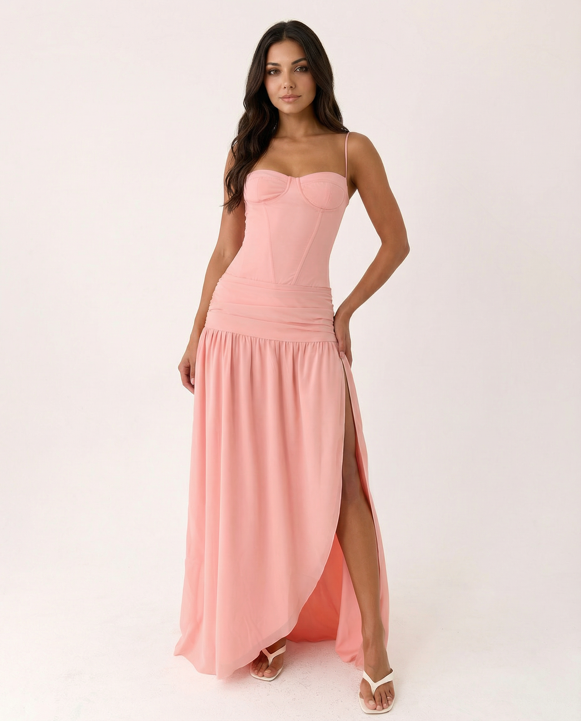 Irene | Bustier Corset Boning Structured Maxi Dress