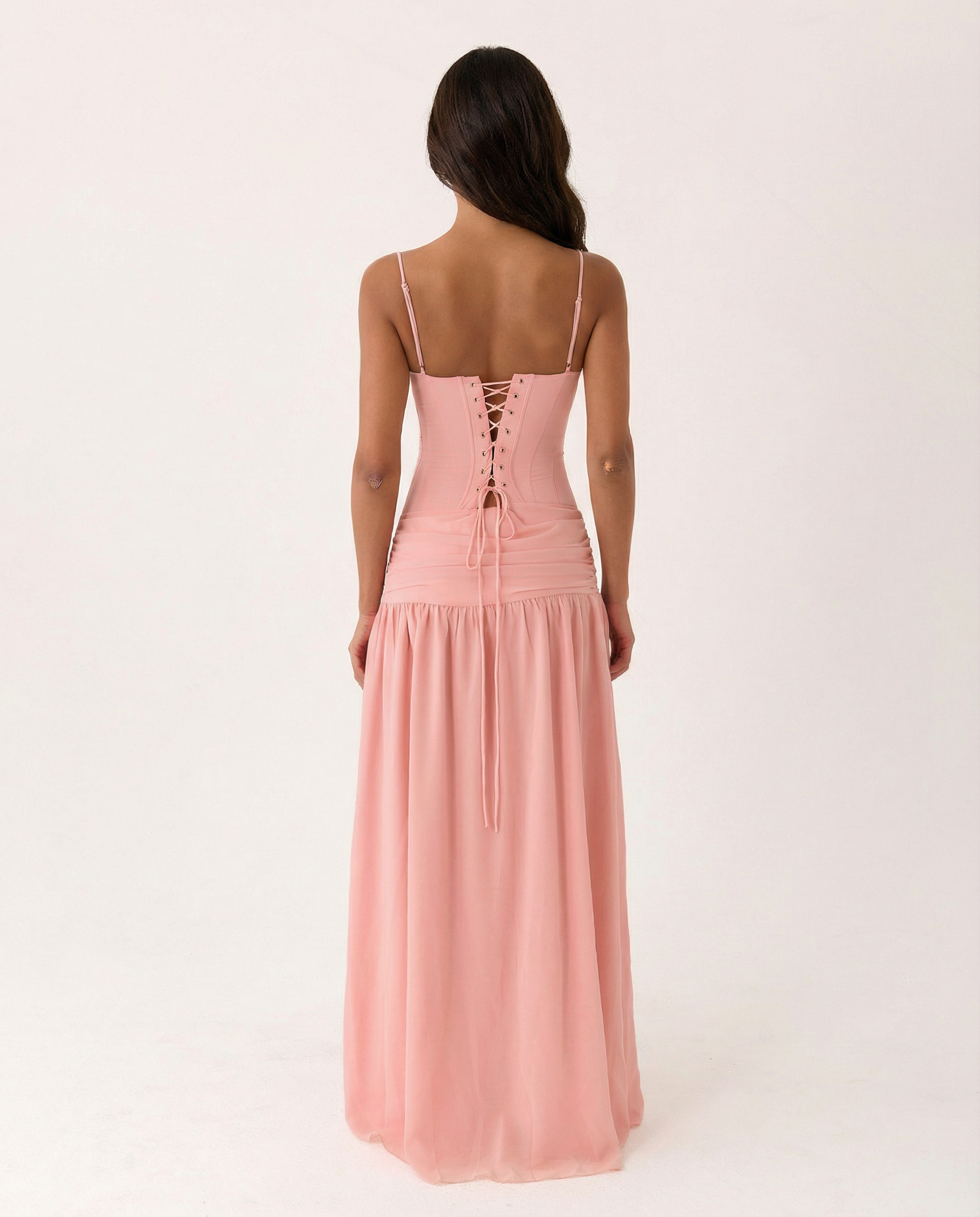 Irene | Bustier Corset Boning Structured Maxi Dress