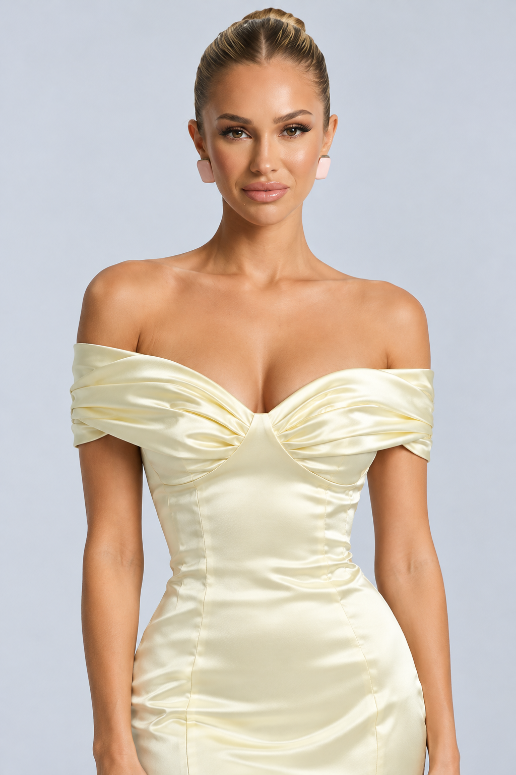 Ivy | Off-Shoulder Satin-Look Maxi Dress