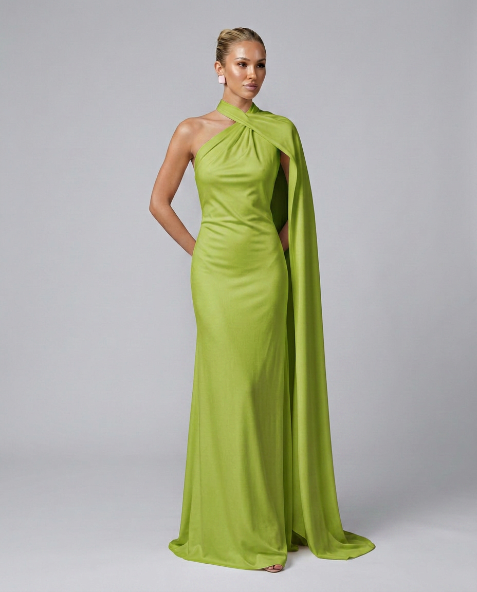 Celeste | Draped One-Shoulder Maxi Dress