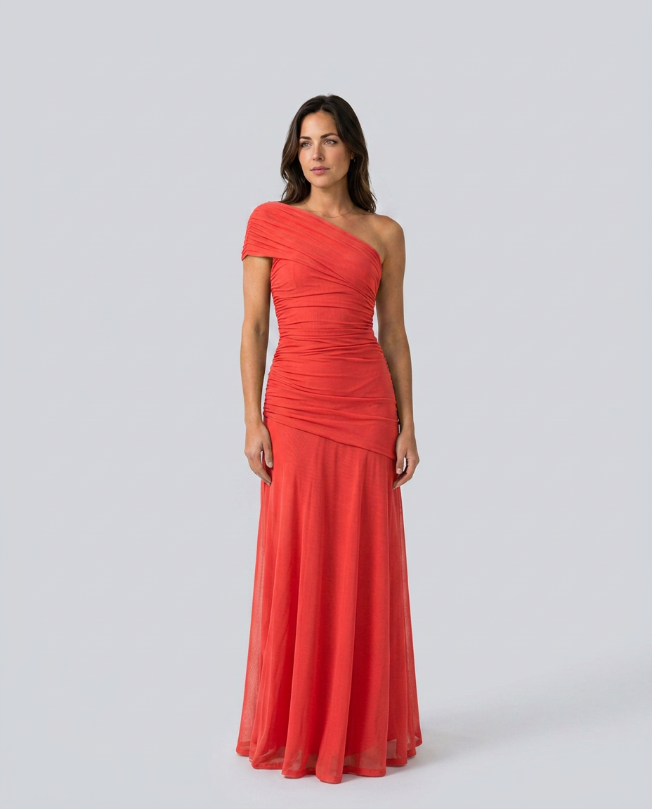 Anouk | Asymmetric Ruched Maxi Dress