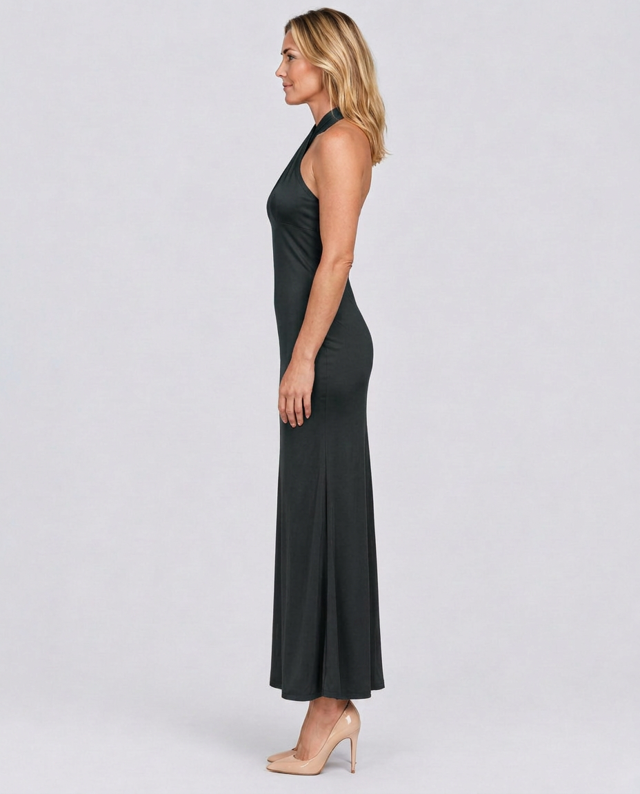 Aurelia | Crossover Halter Neck Fitted Maxi Dress