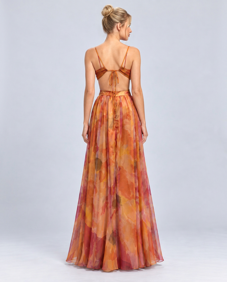 Kira | Multicolour Spaghetti Strap Maxi Dress