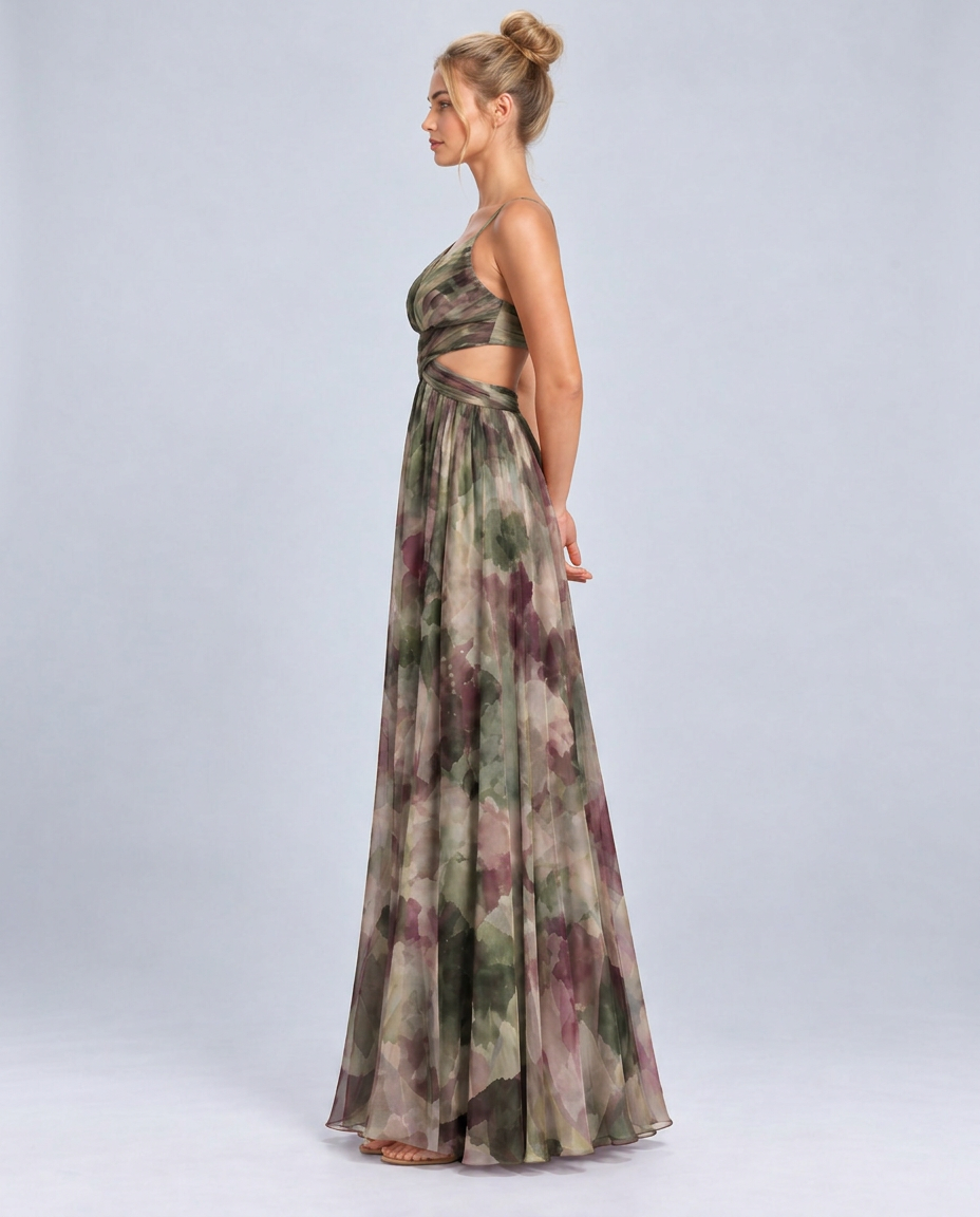 Kira | Multicolour Spaghetti Strap Maxi Dress
