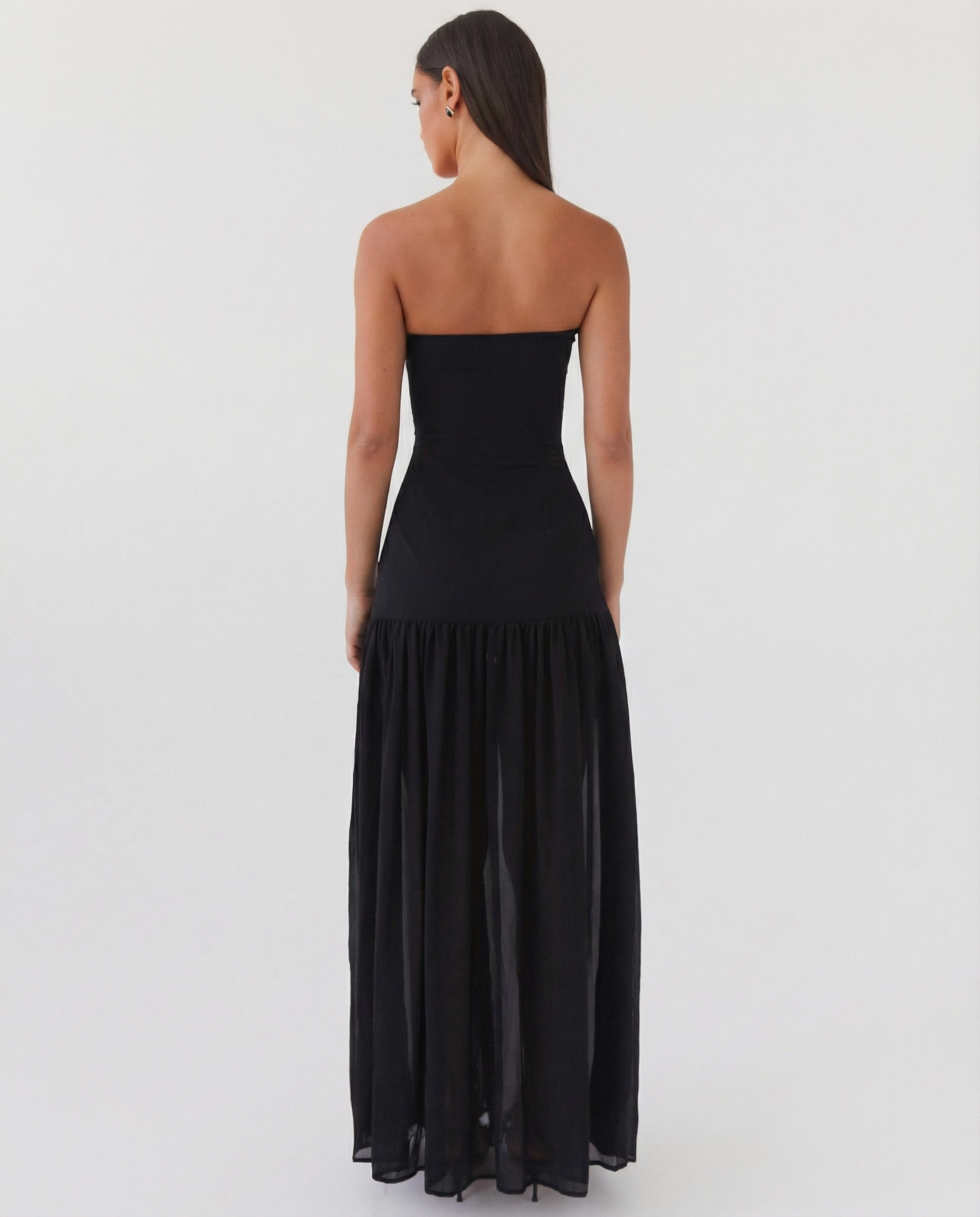 Polly | Strapless Maxi Dress with Side Slit