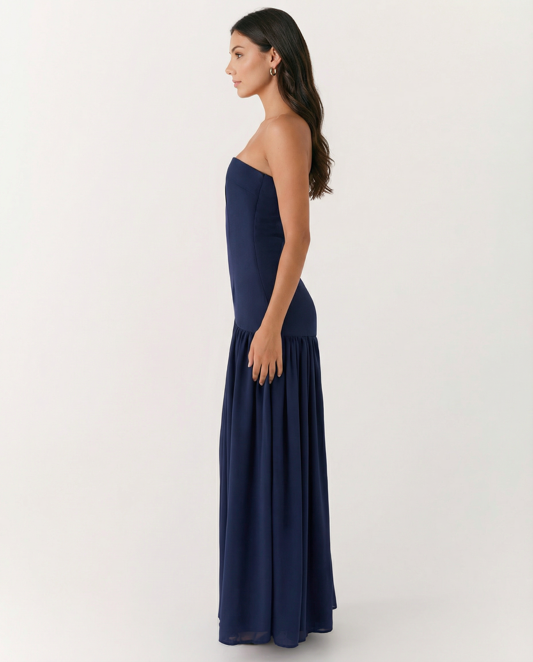 Polly | Strapless Maxi Dress with Side Slit