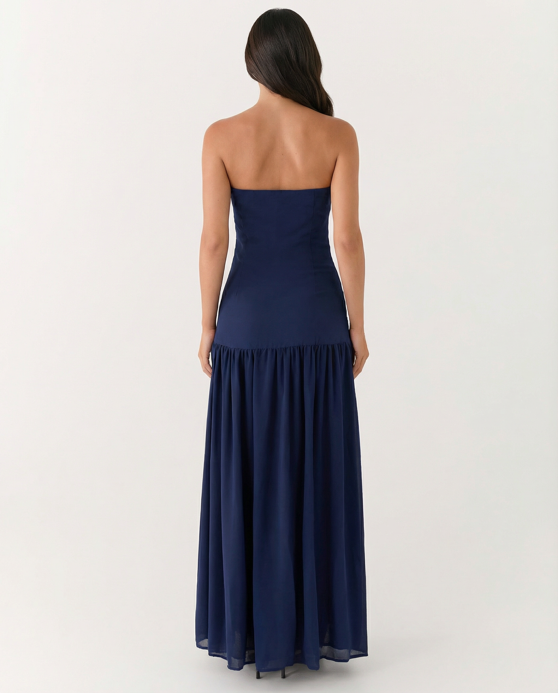 Polly | Strapless Maxi Dress with Side Slit