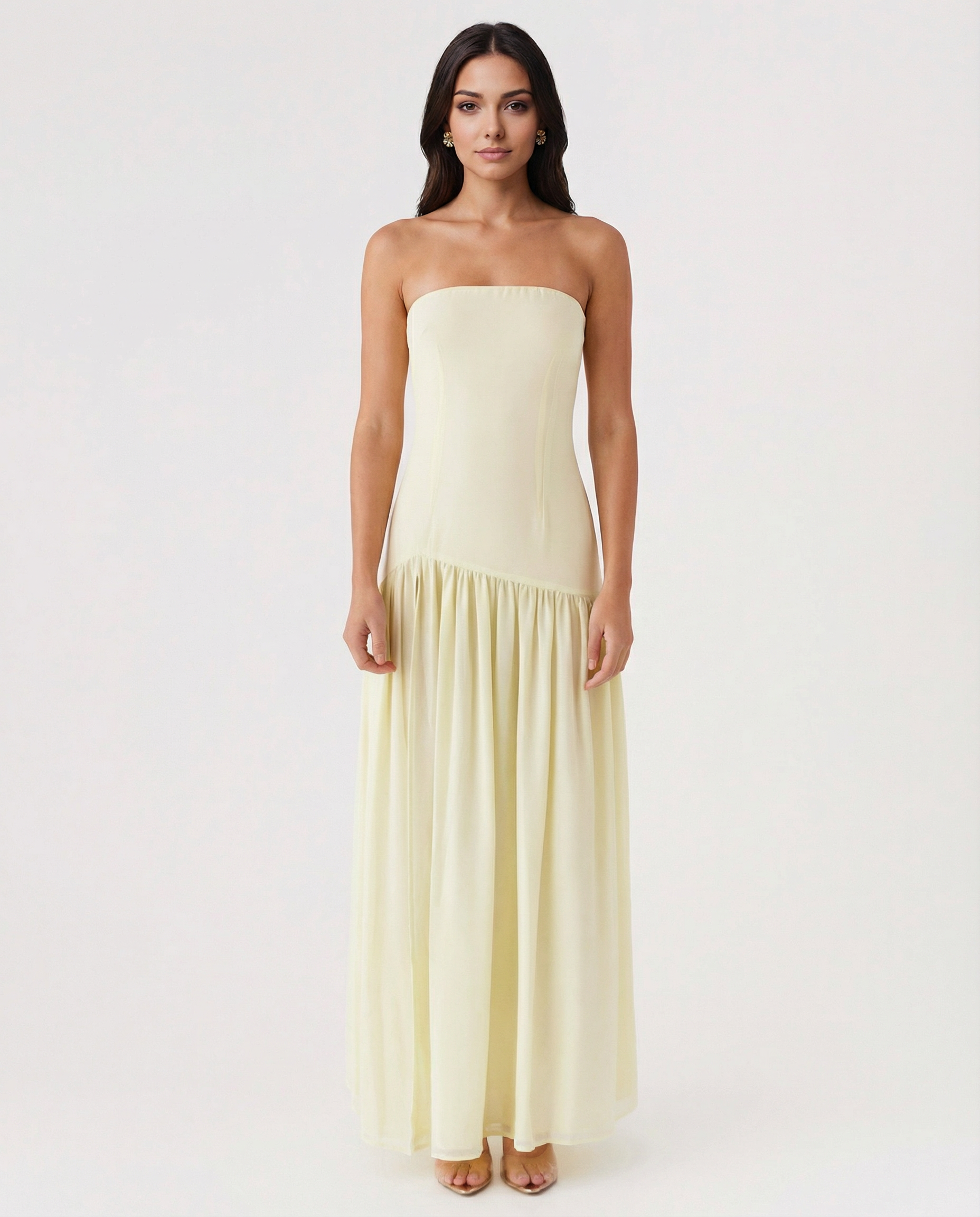 Polly | Strapless Maxi Dress with Side Slit