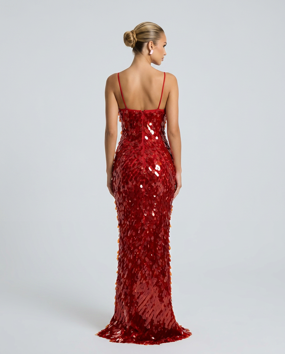 Imogen | Spaghetti Strap Sequin Maxi Dress