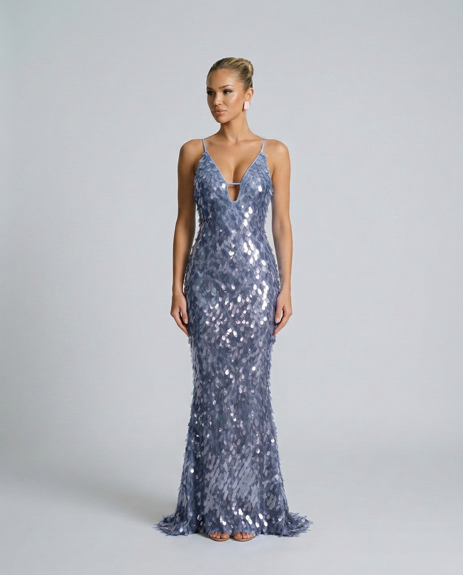 Imogen | Spaghetti Strap Sequin Maxi Dress