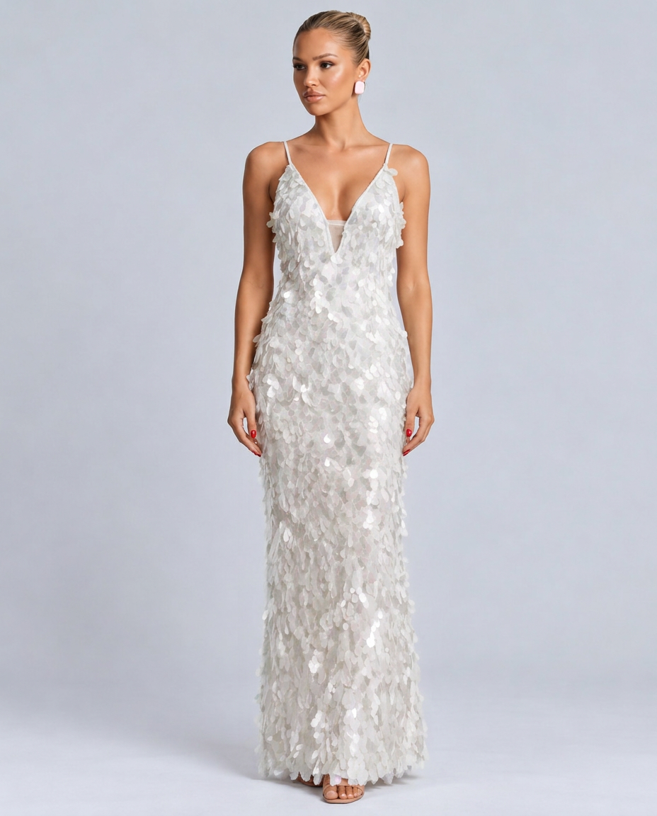 Imogen | Spaghetti Strap Sequin Maxi Dress