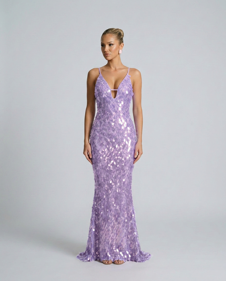 Imogen | Spaghetti Strap Sequin Maxi Dress