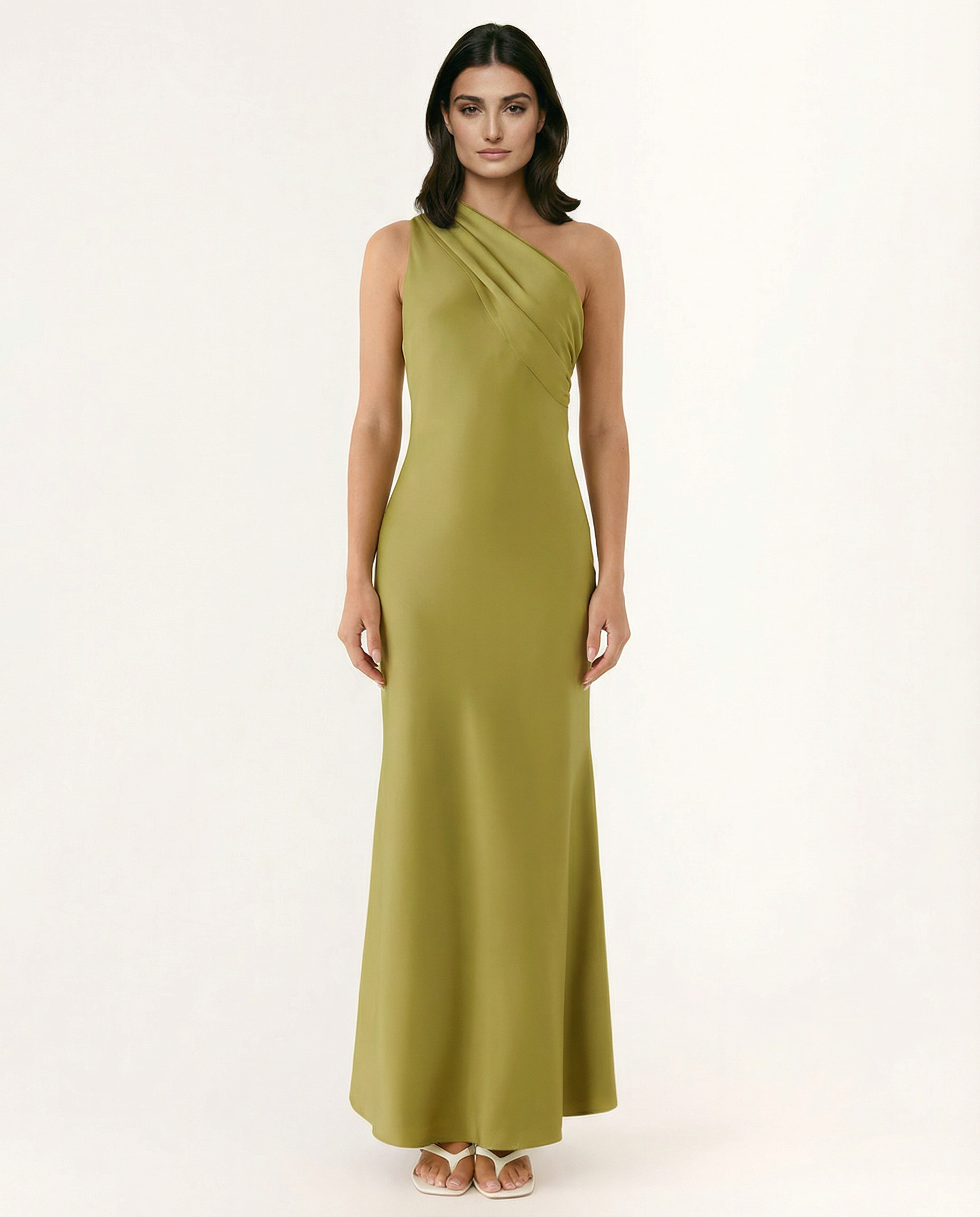 Jodie | One Shoulder Maxi Dress with Draped Detail