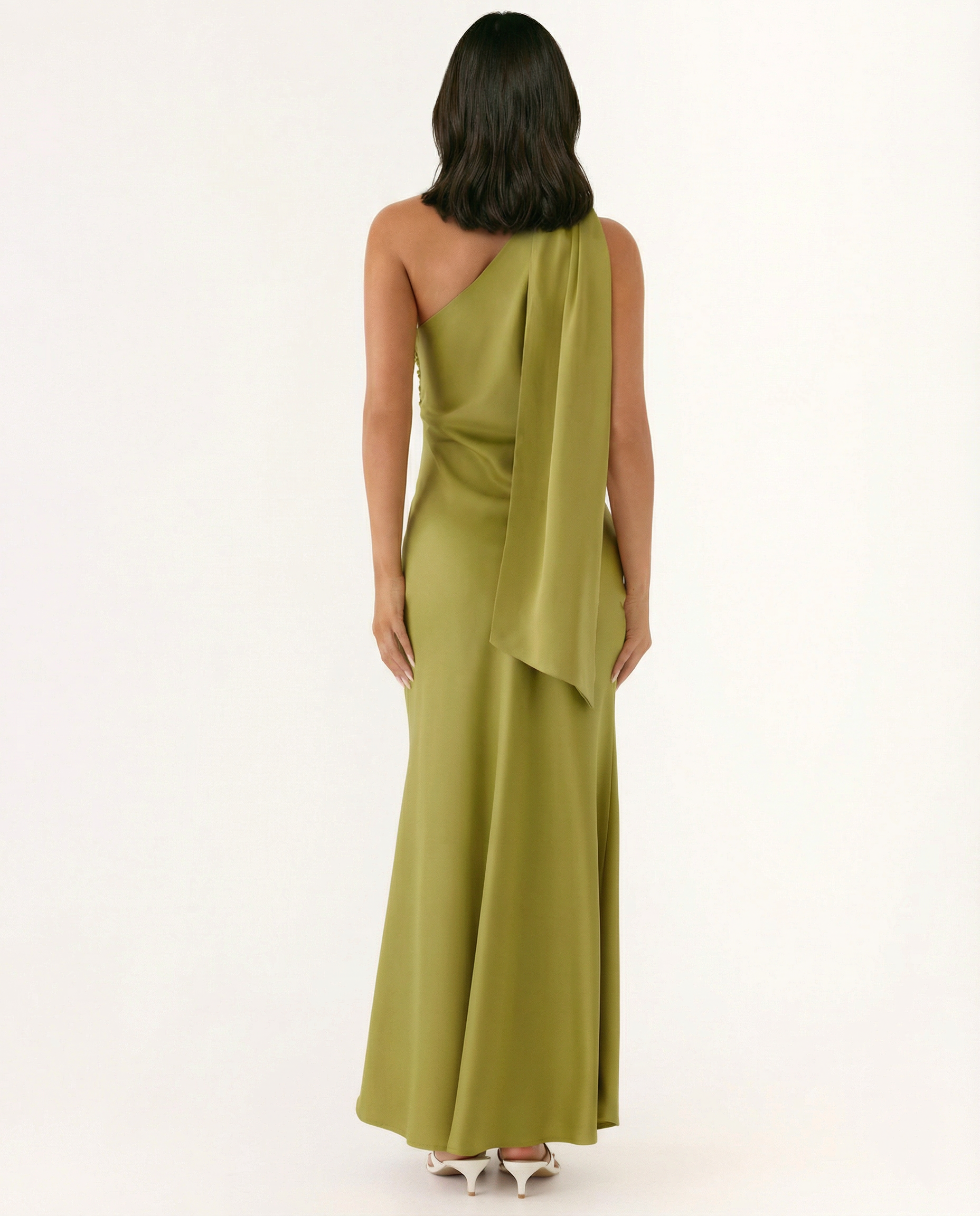 Jodie | One Shoulder Maxi Dress with Draped Detail