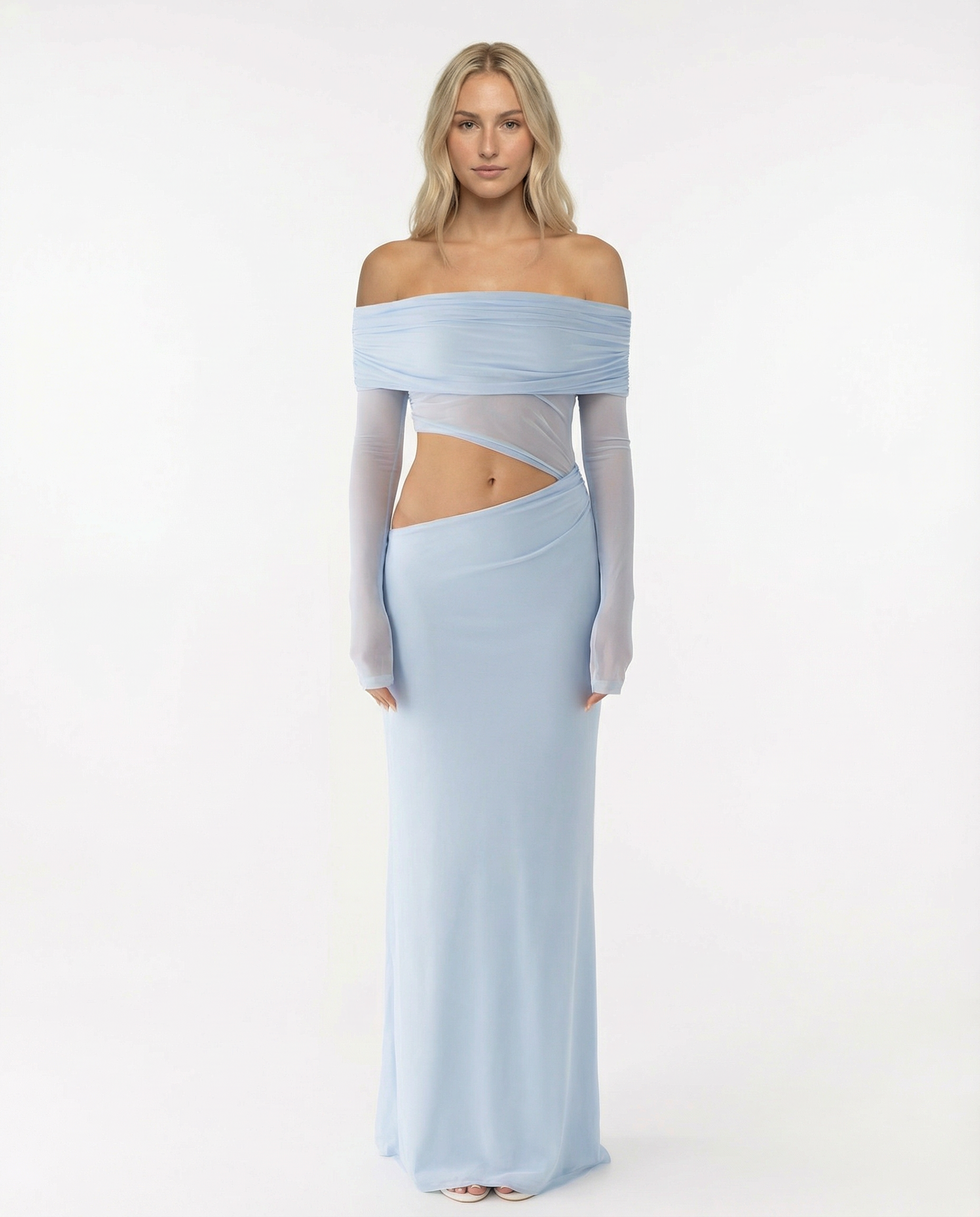 Bertie | Off Shoulder Maxi Dress with Side Cut-Outs