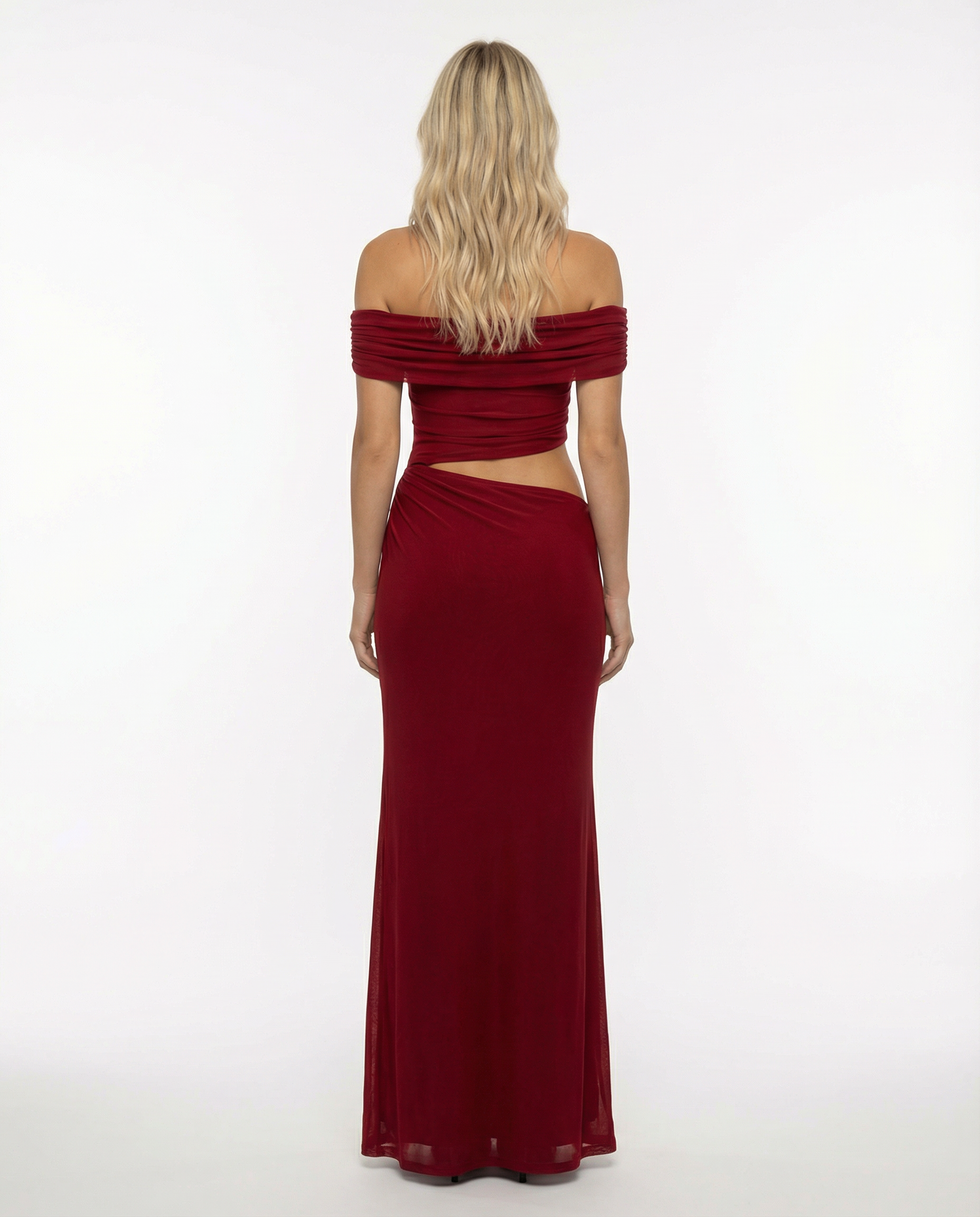 Bertie | Off Shoulder Maxi Dress with Side Cut-Outs