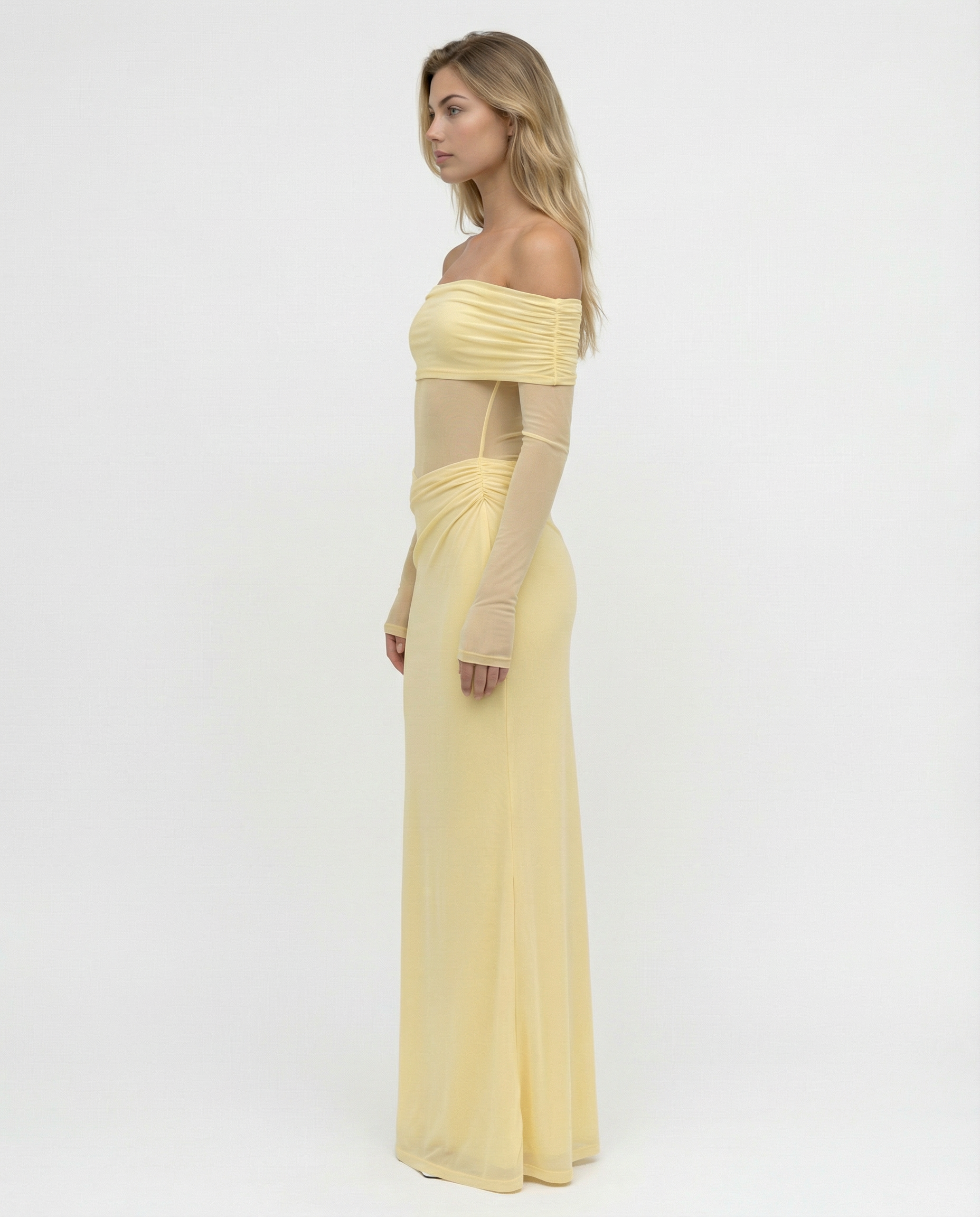Bertie | Off Shoulder Maxi Dress with Side Cut-Outs
