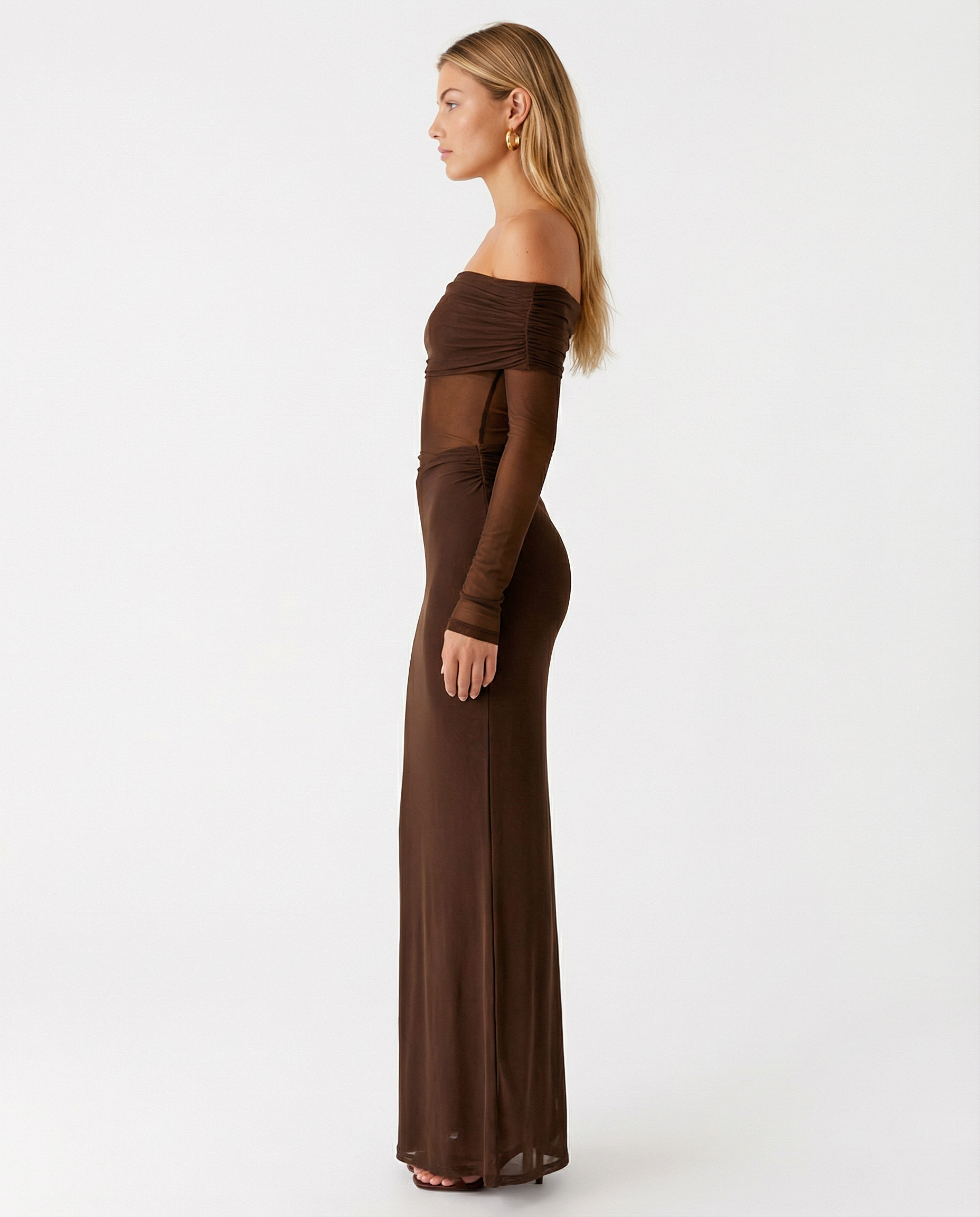 Bertie | Off Shoulder Maxi Dress with Side Cut-Outs