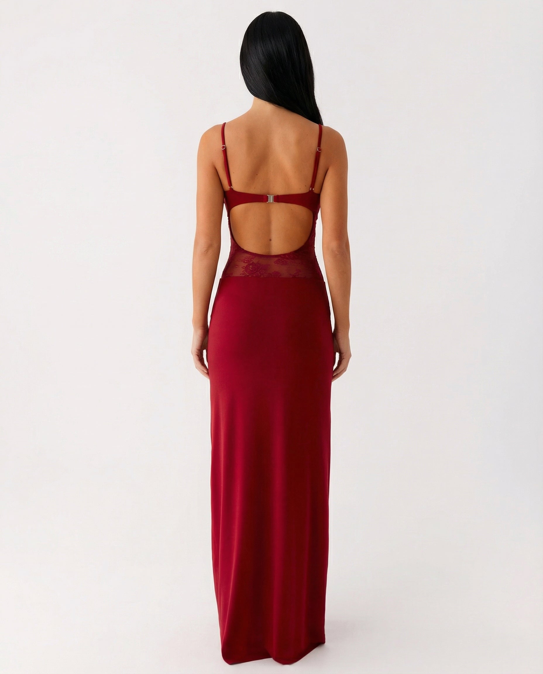 Caitlin | Maxi Dress with Lace Panel and Low Back
