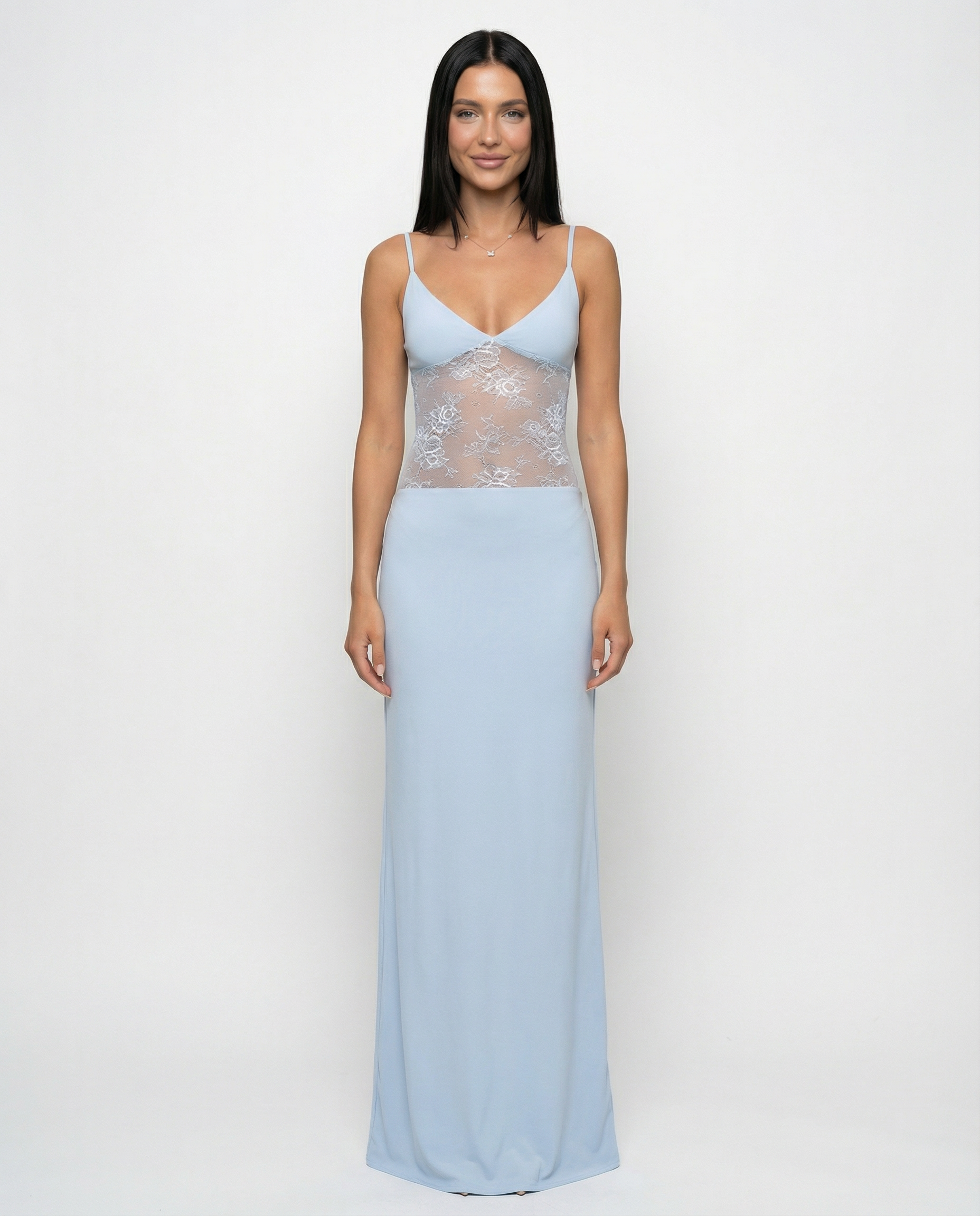 Caitlin | Maxi Dress with Lace Panel and Low Back