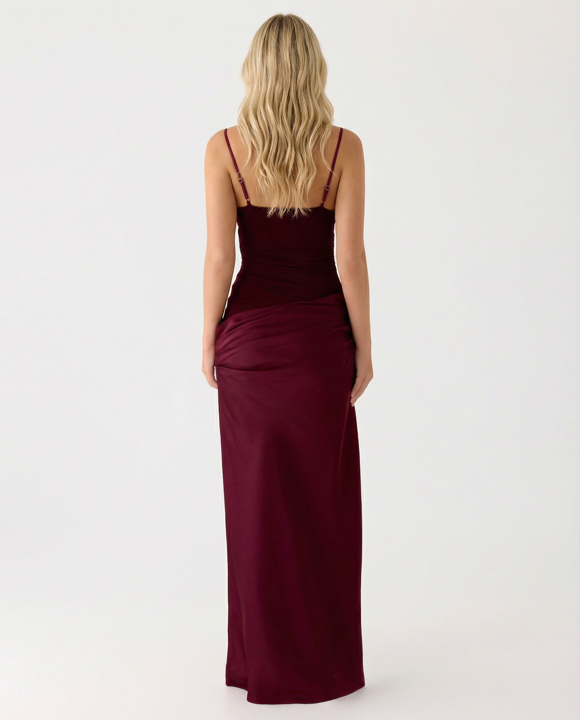 Tracie | Maxi Dress with Asymmetrical Neckline and Ruched Waist