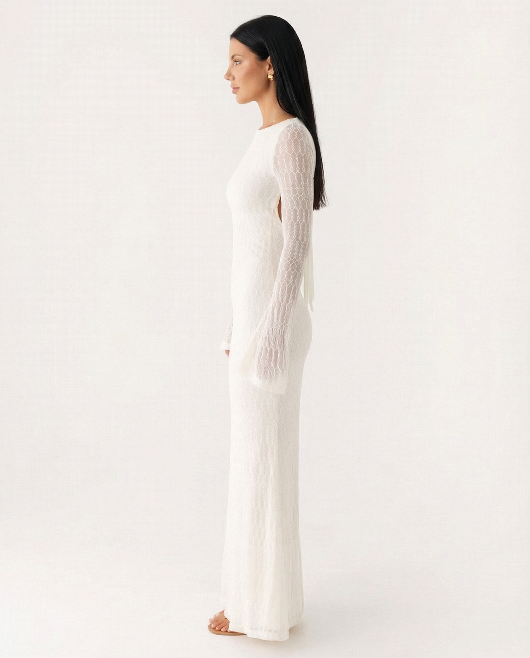 Jodie | Maxi Dress with Long Sleeves and Open Back