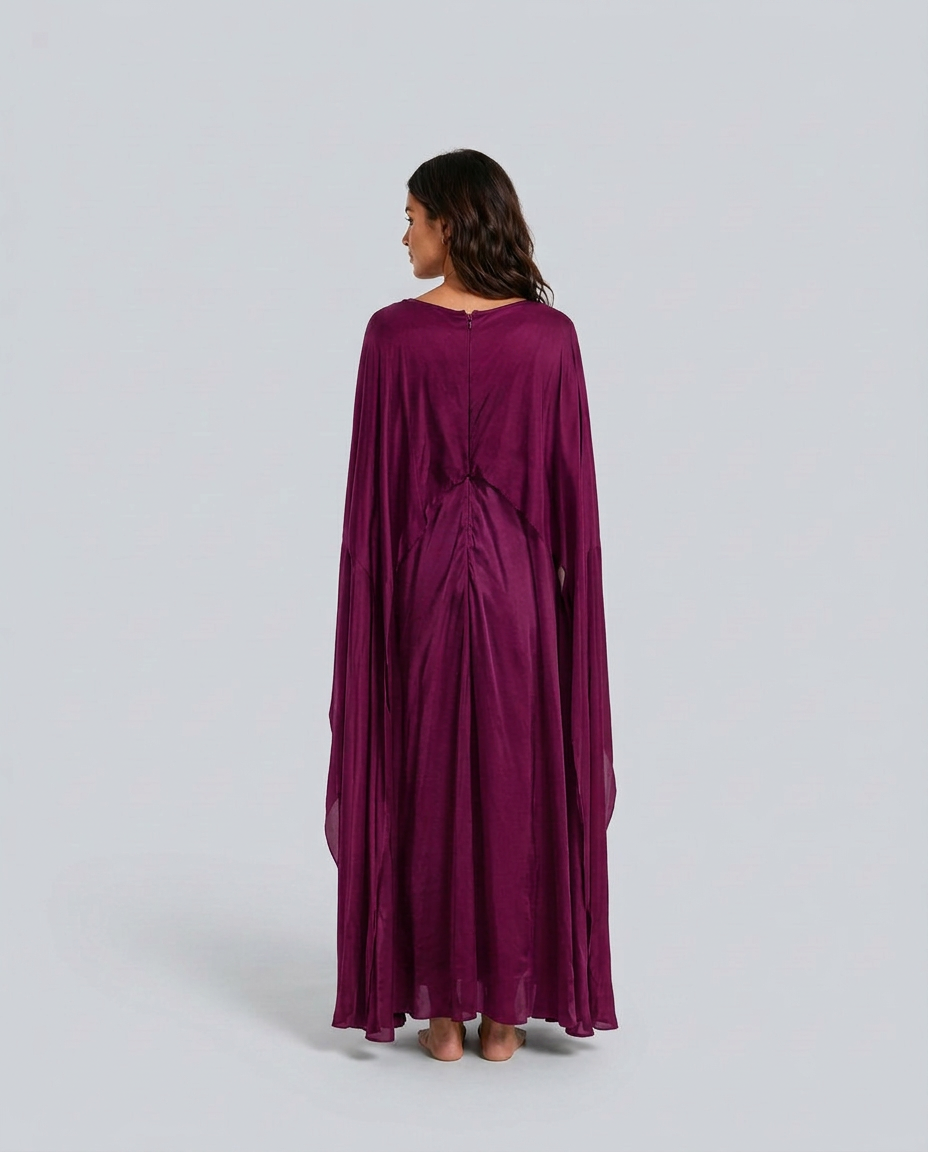 Peyton | Draped Sleeve Maxi Dress