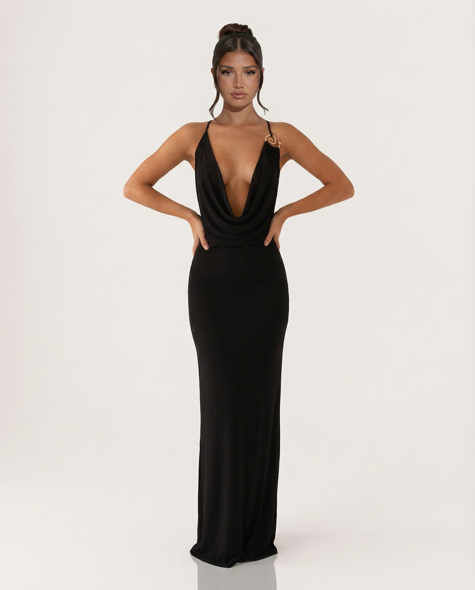Sherri | Maxi Dress with Cowl Neck and Open Back