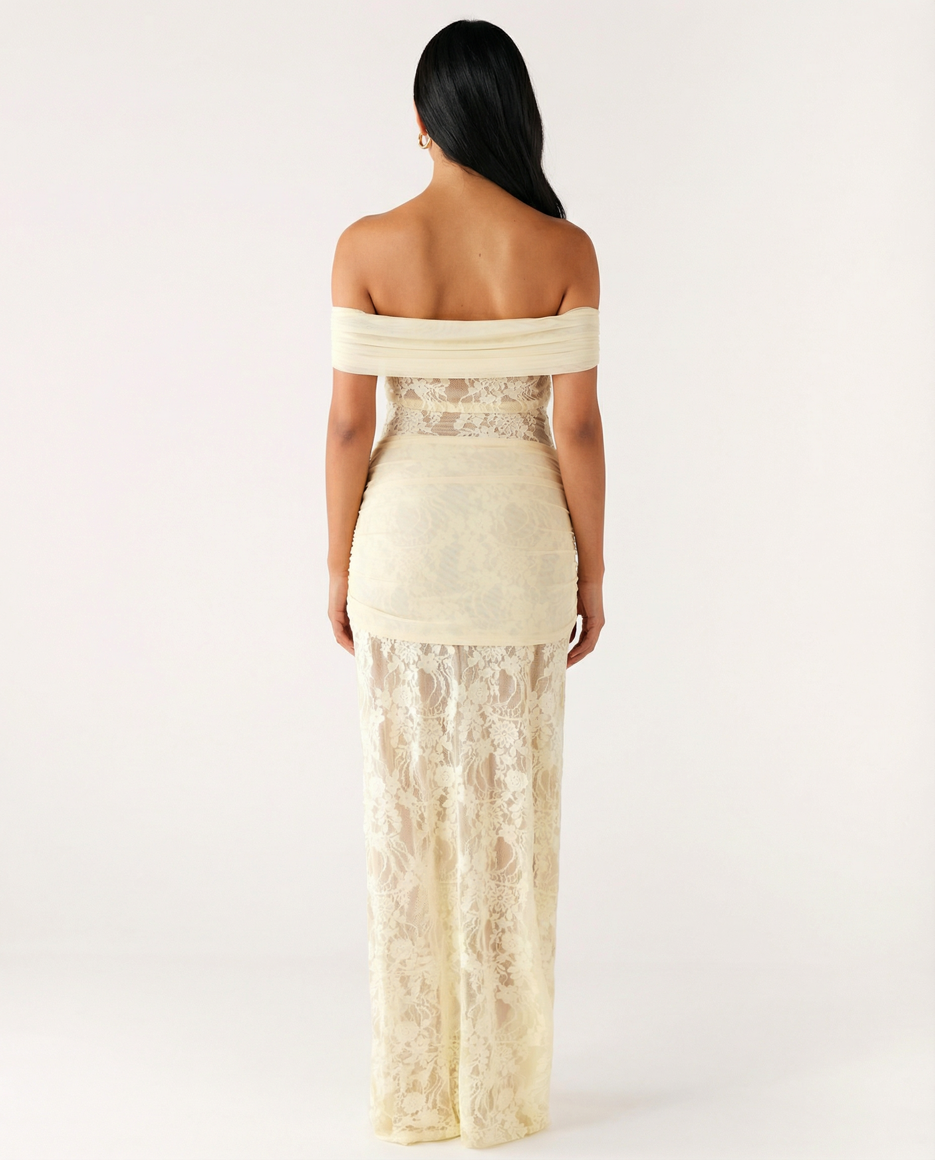 Krystal | Maxi Dress with Lace Panel and Twist Knot Detail