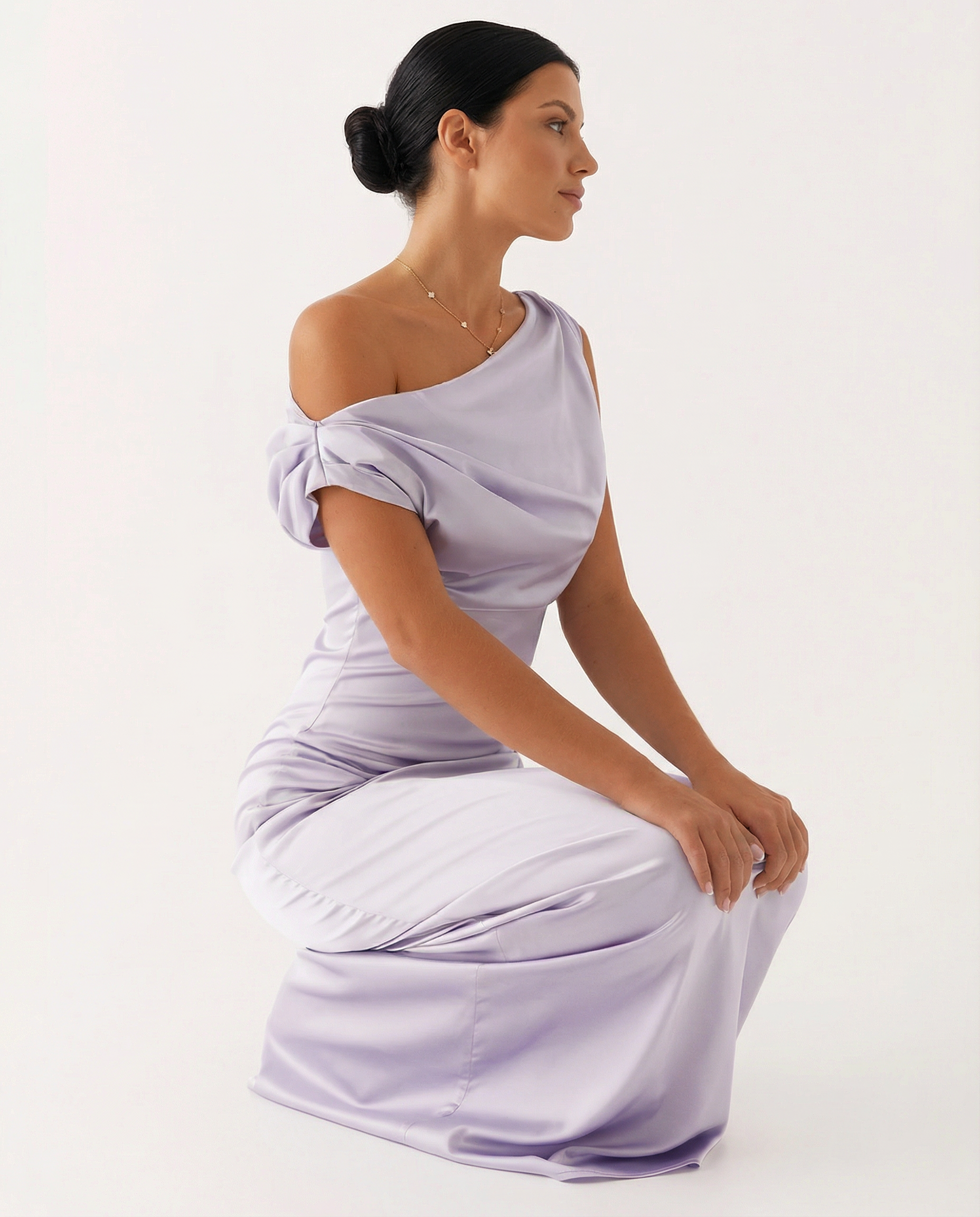 Myrna | One-Shoulder Satin Maxi Dress