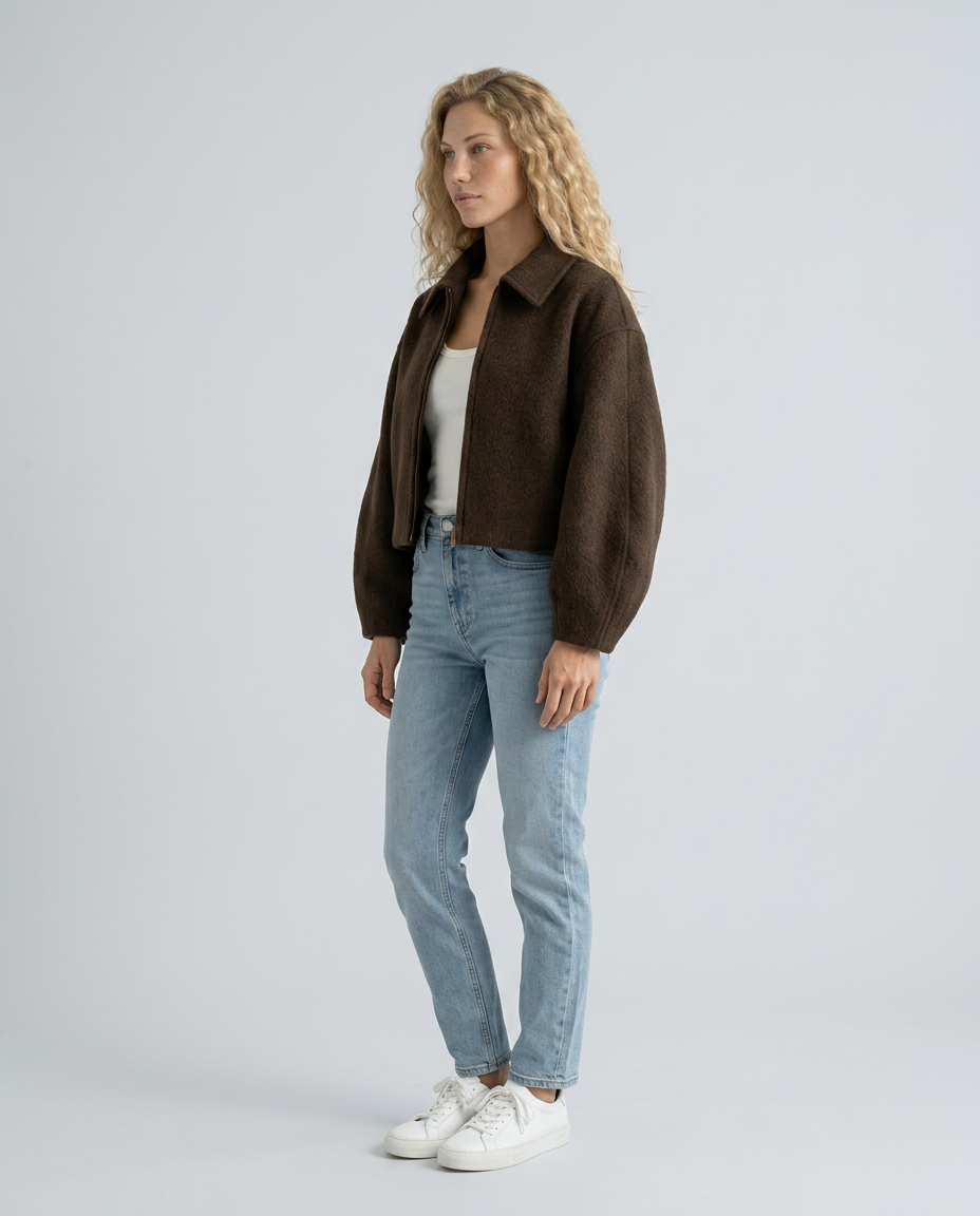 Scarlett | Cropped Zip-Up Jacket with Collar