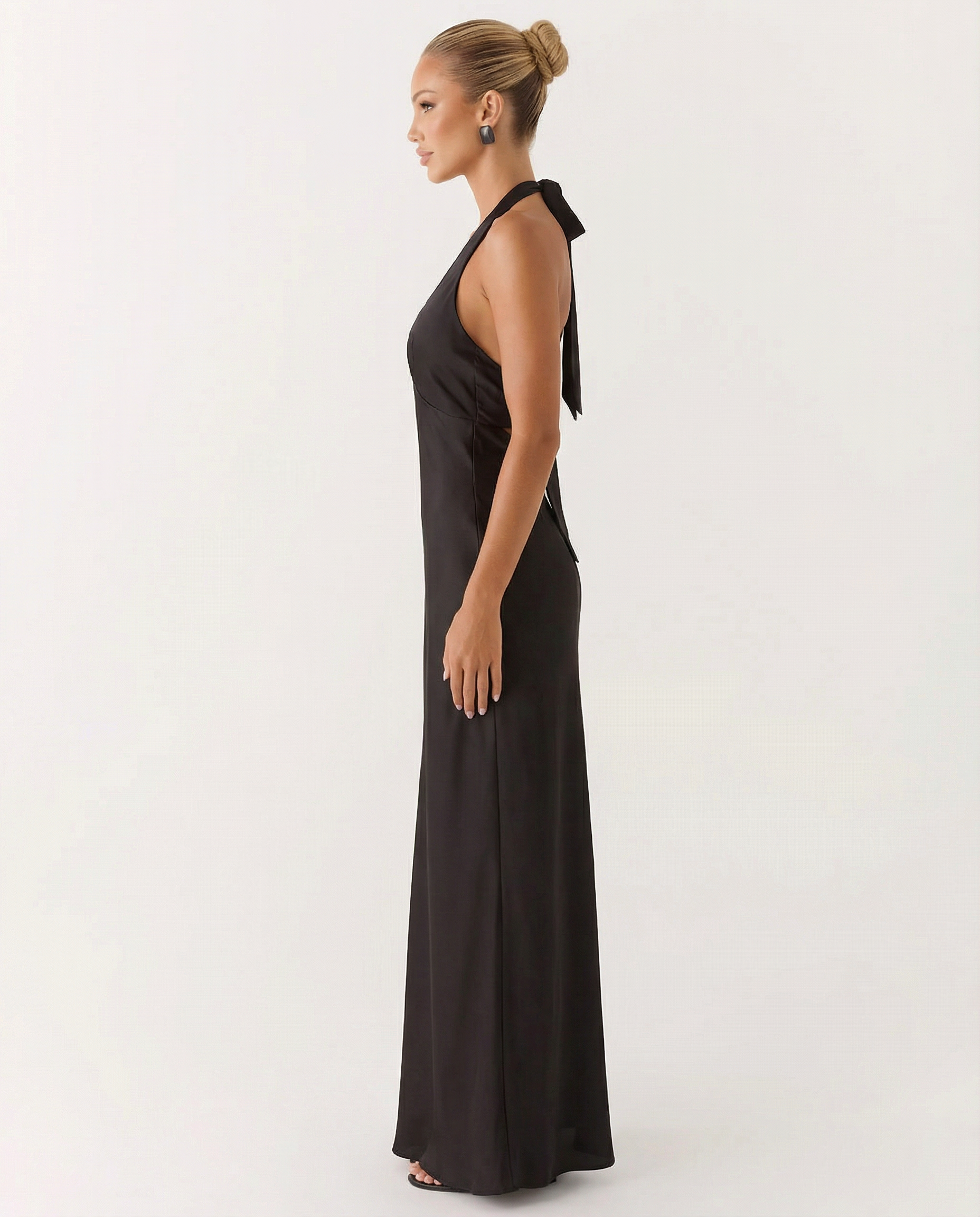 Addie | Halter Neck Maxi Dress with Low Back