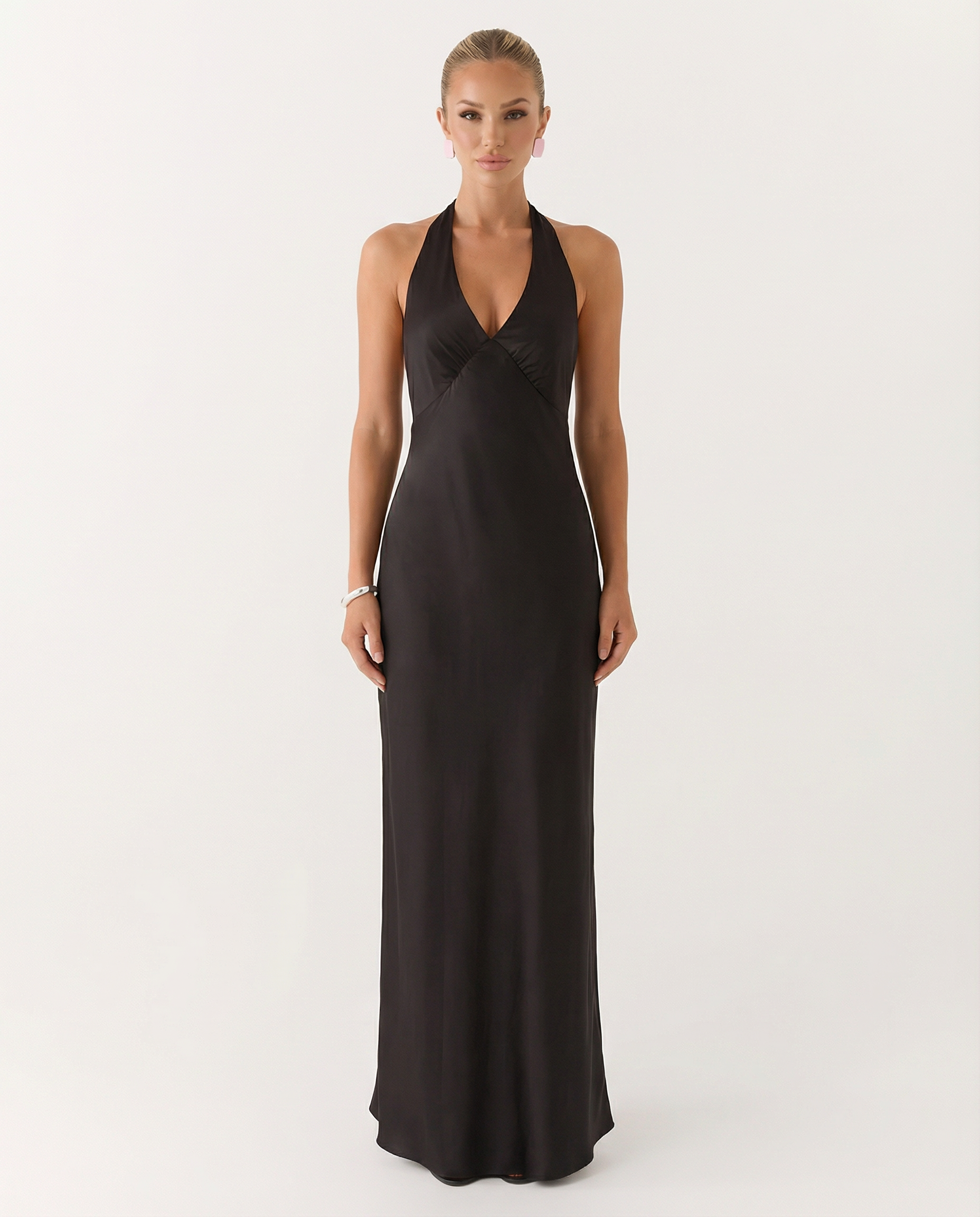 Addie | Halter Neck Maxi Dress with Low Back