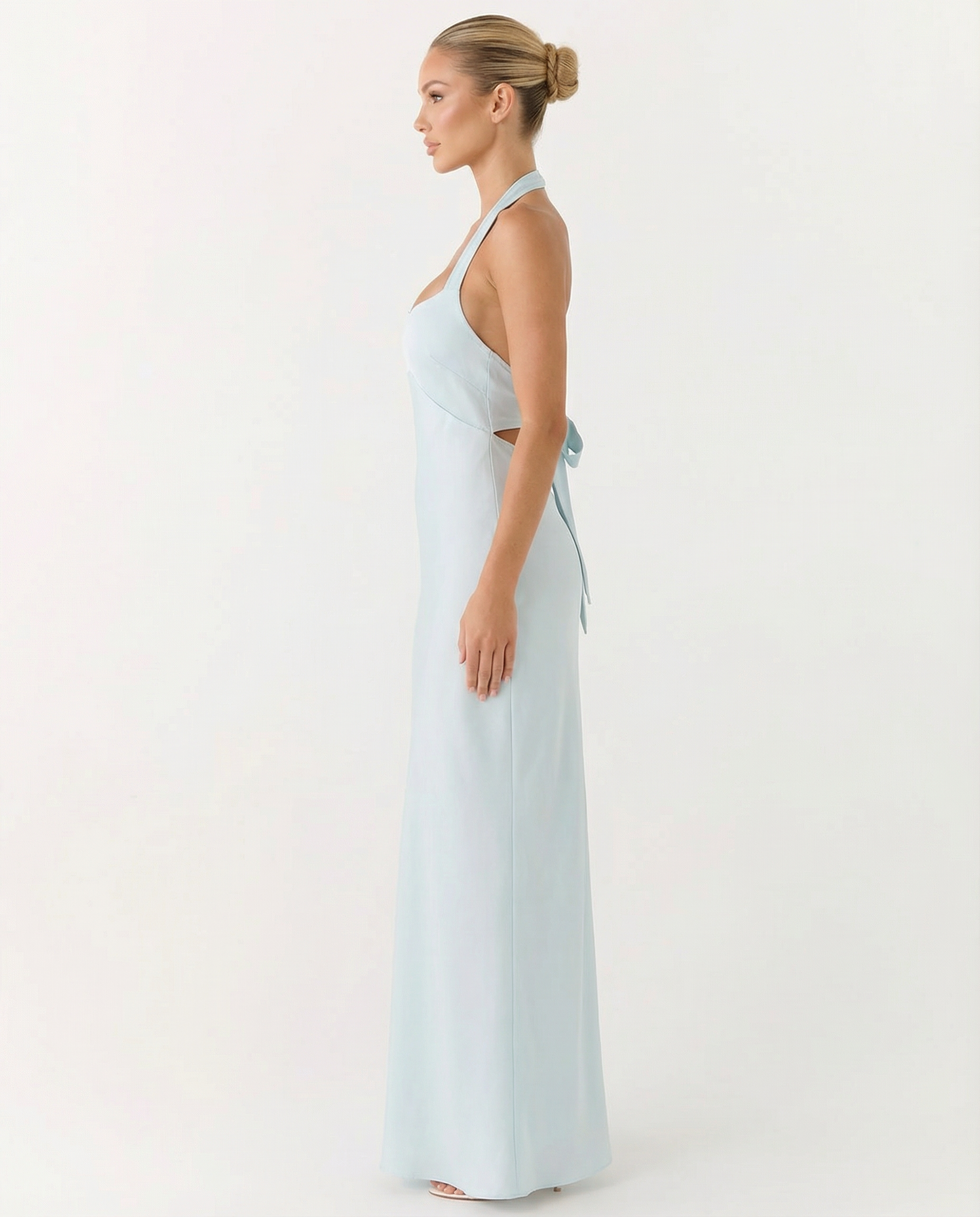 Addie | Halter Neck Maxi Dress with Low Back