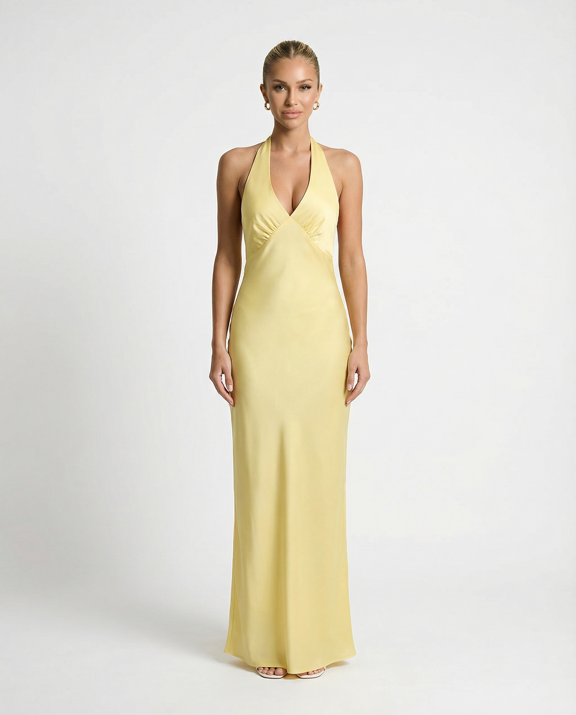 Addie | Halter Neck Maxi Dress with Low Back