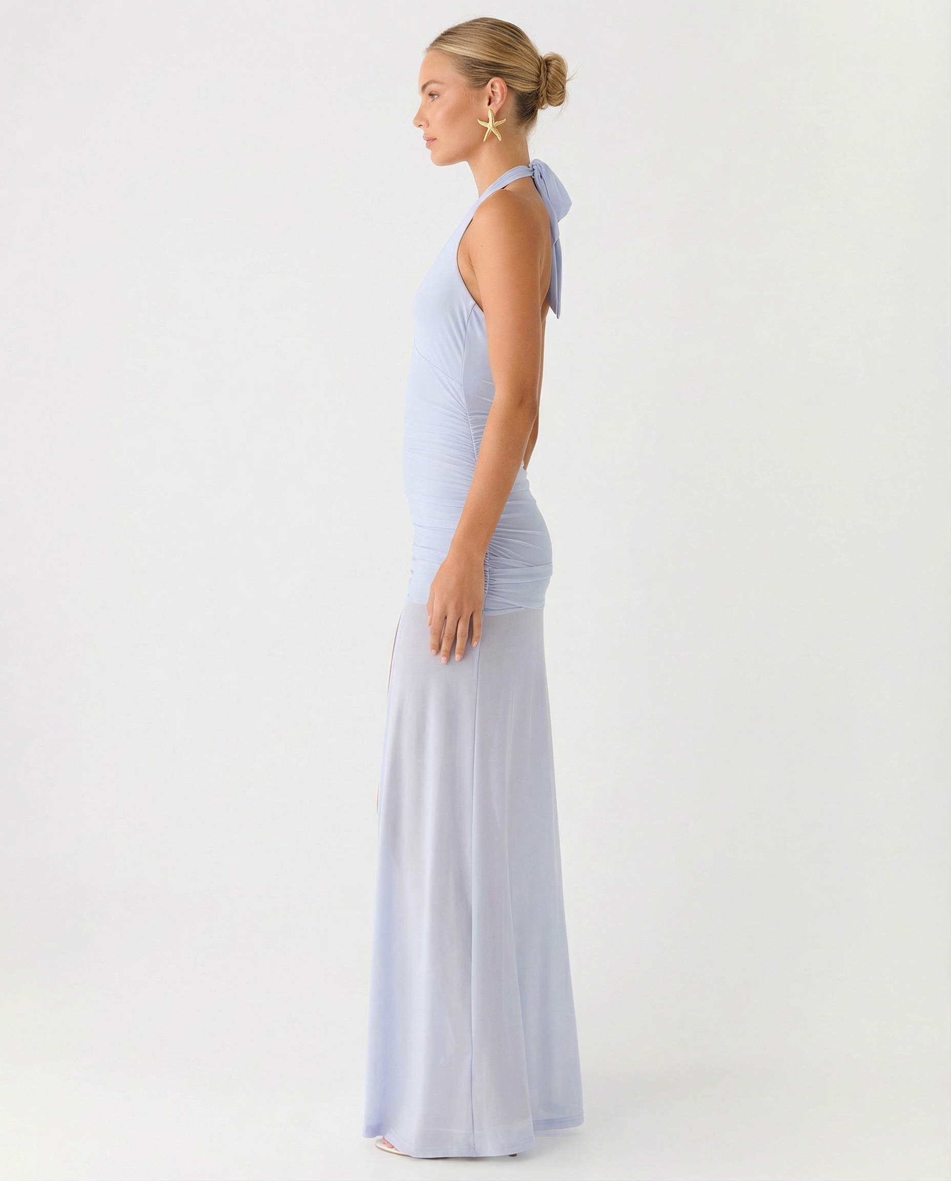 Monique | Maxi Dress with Halter Neck and Side Split