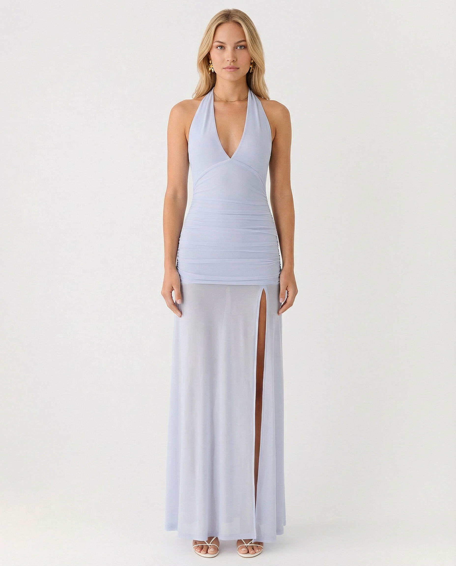 Monique | Maxi Dress with Halter Neck and Side Split