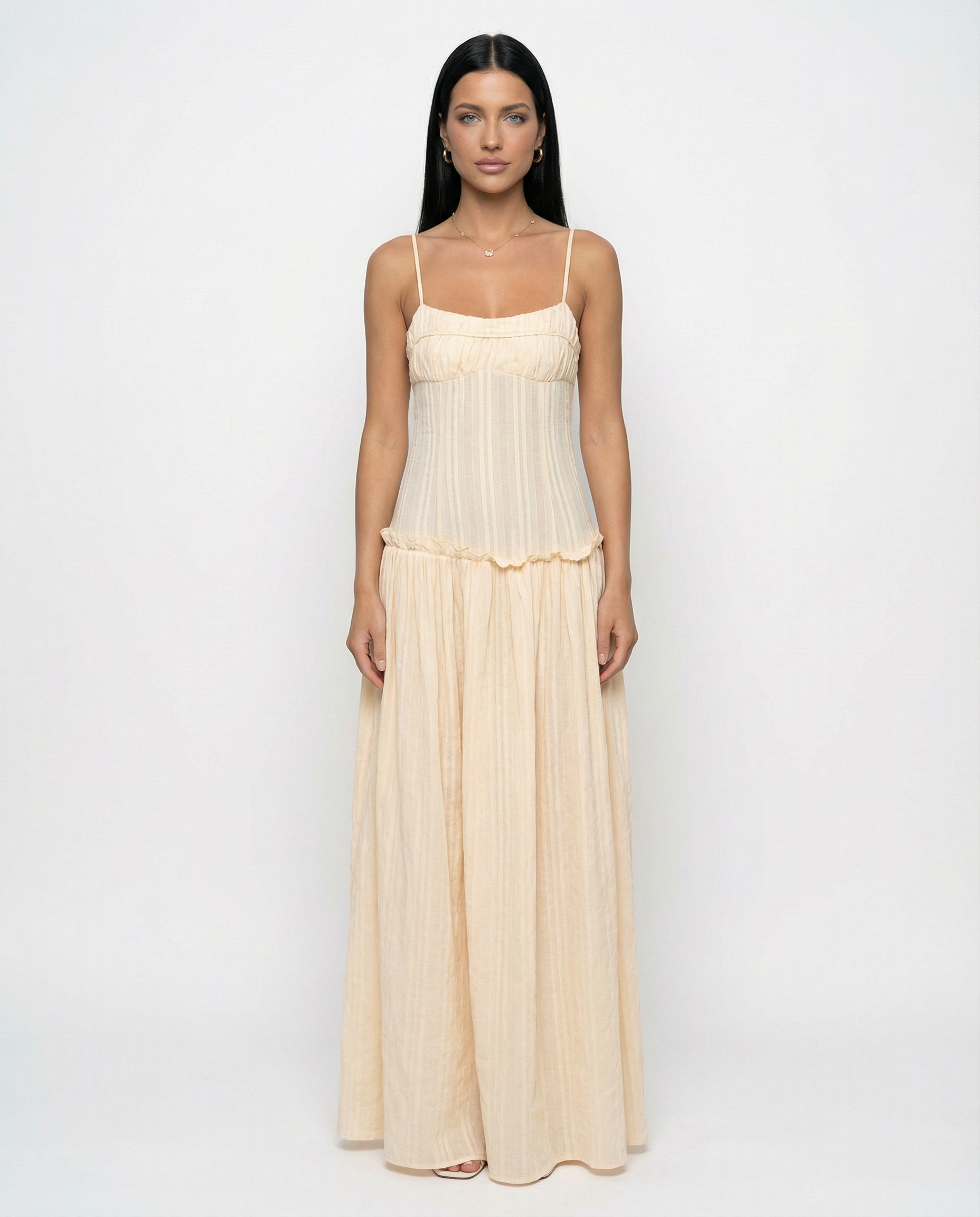 Dixie | Maxi Dress with Drop Waist and Tiered Skirt