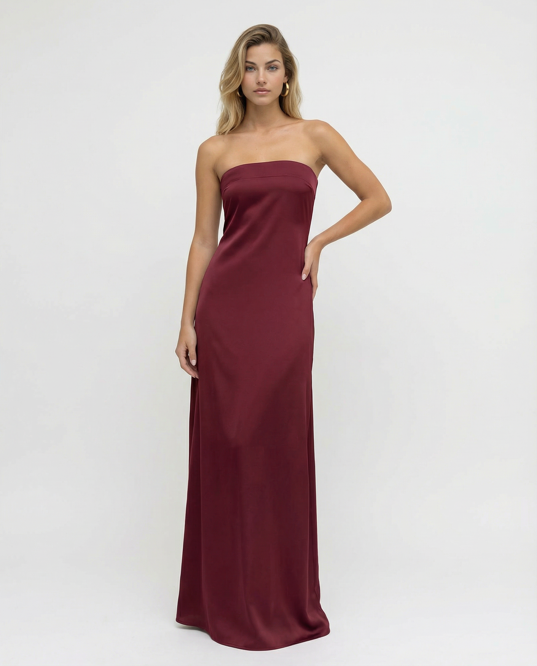 Nita | Strapless Maxi Dress with Ruched Back